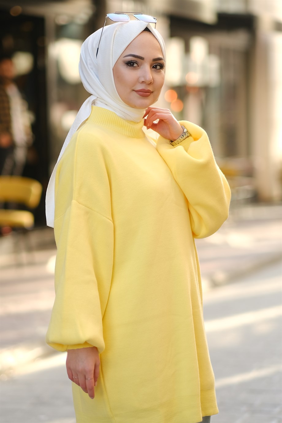 Balon Kol Tunik Sarı