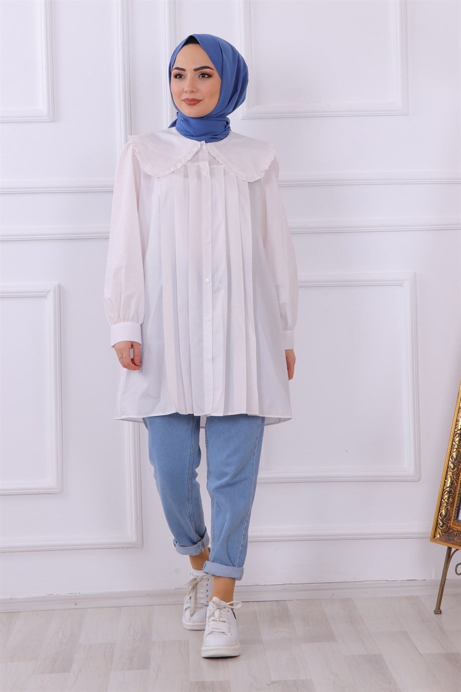 Bebe Yaka Tunik Beyaz