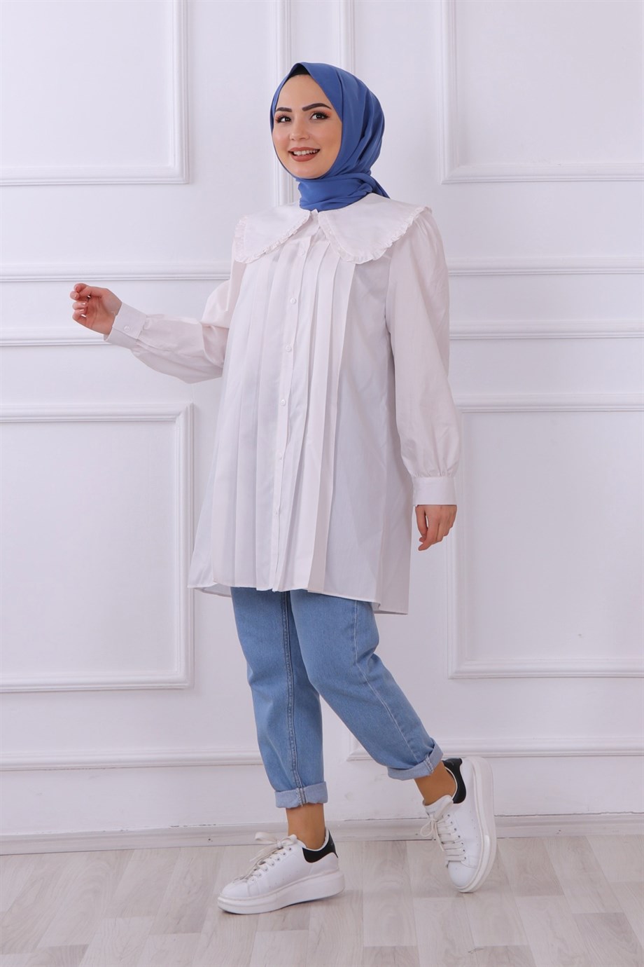 Bebe Yaka Tunik Beyaz