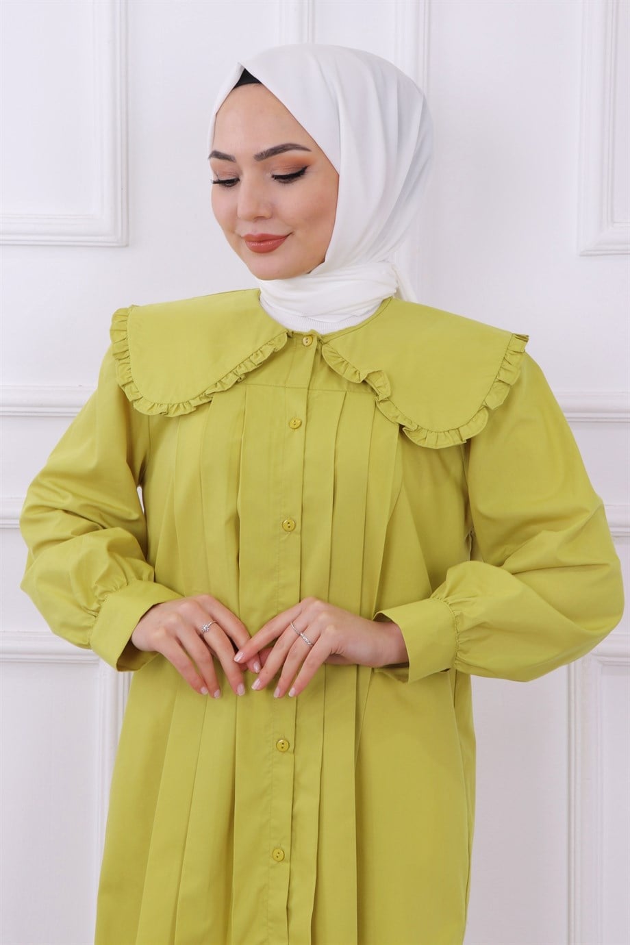Bebe Yaka Tunik Yağ Yeşili