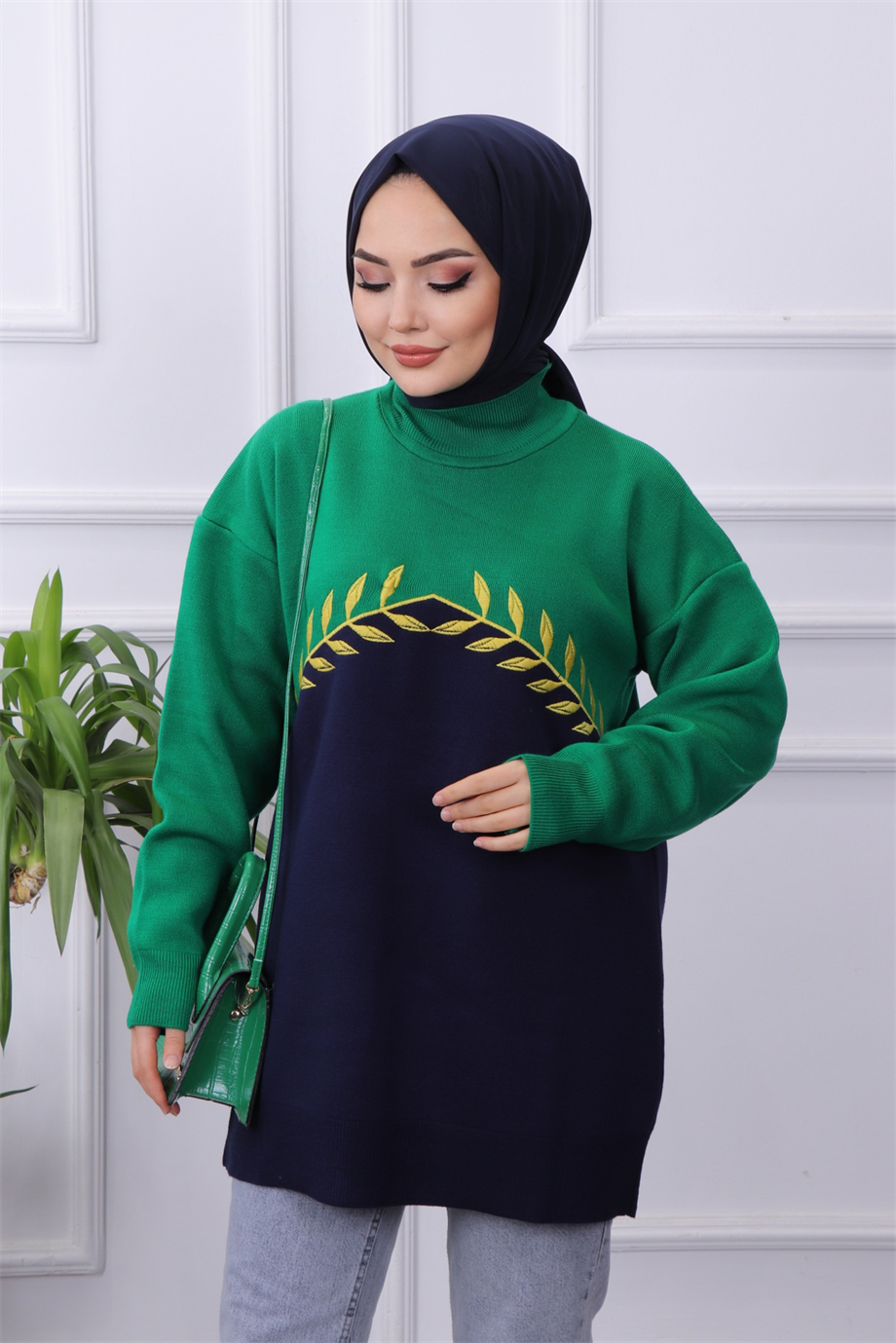 Çalıkuşu Tunik Yeşil-Lacivert