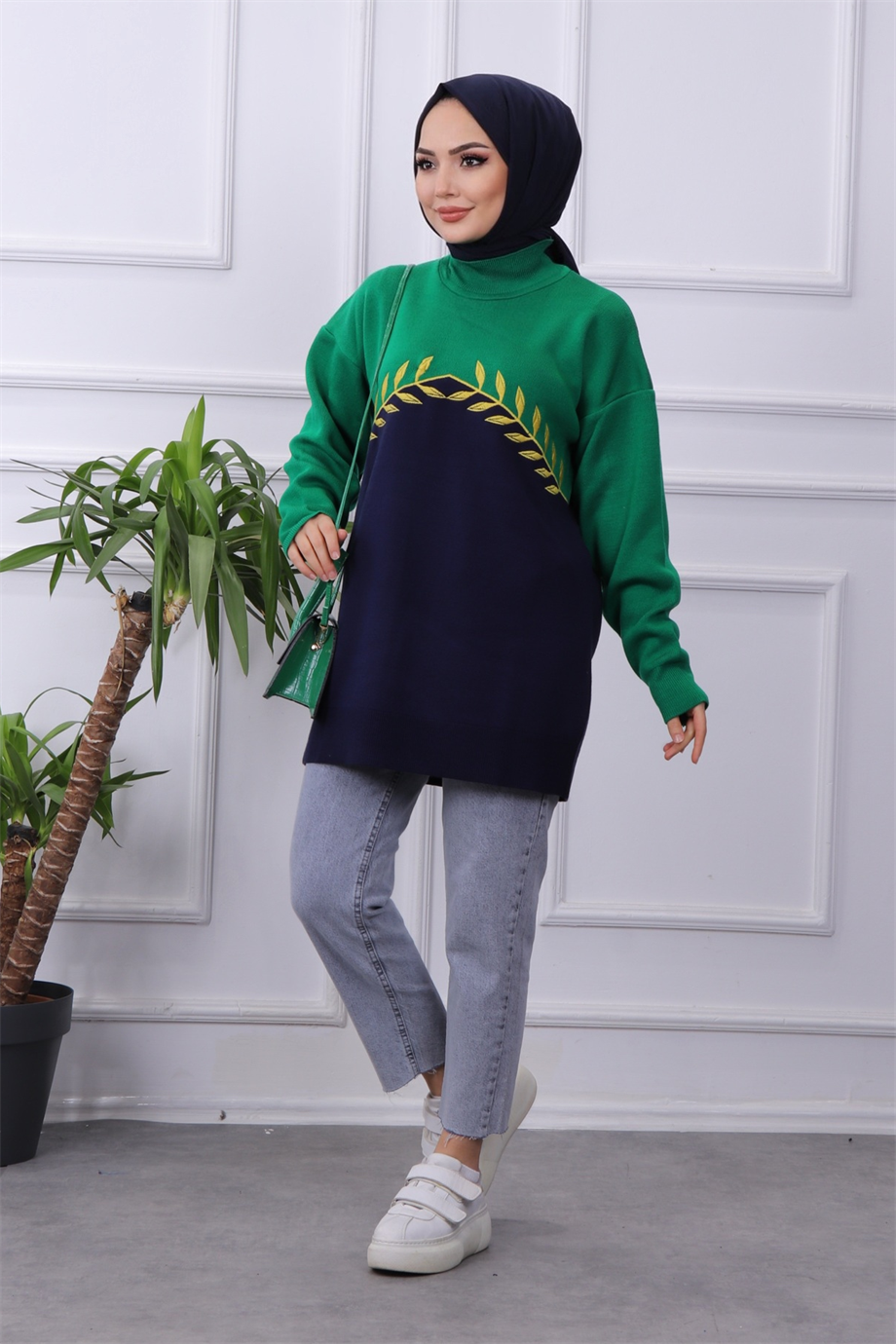 Çalıkuşu Tunik Yeşil-Lacivert