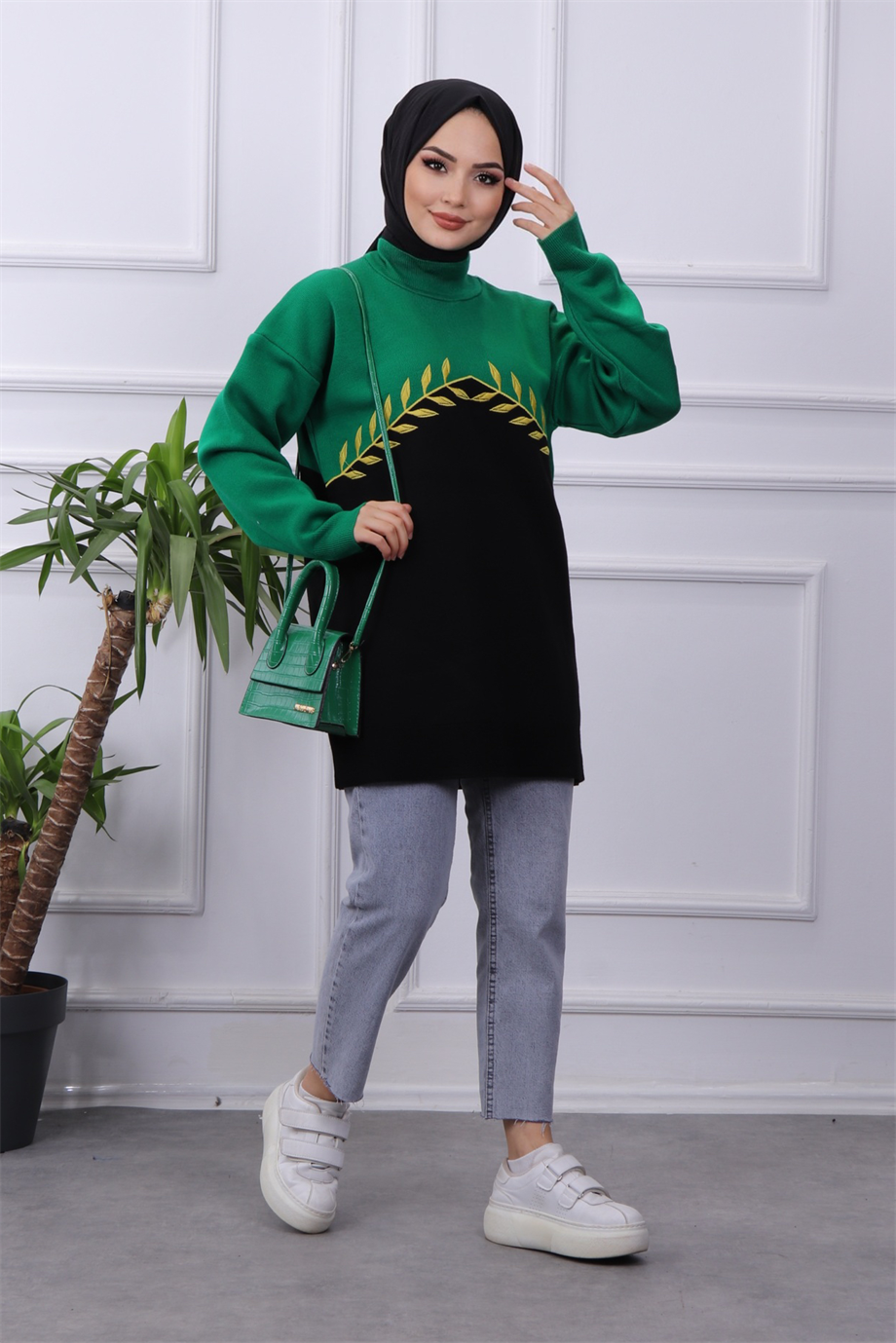 Çalıkuşu Tunik Yeşil-Siyah