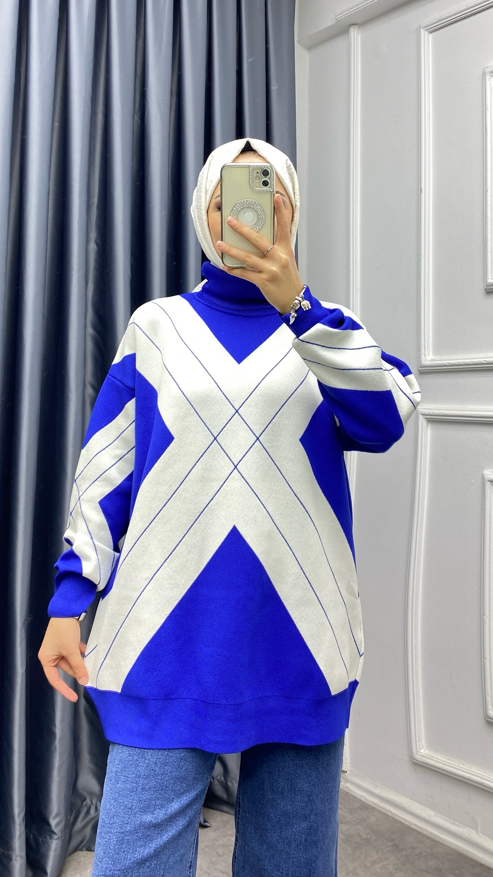 Degaje Yaka Tunik Mavi