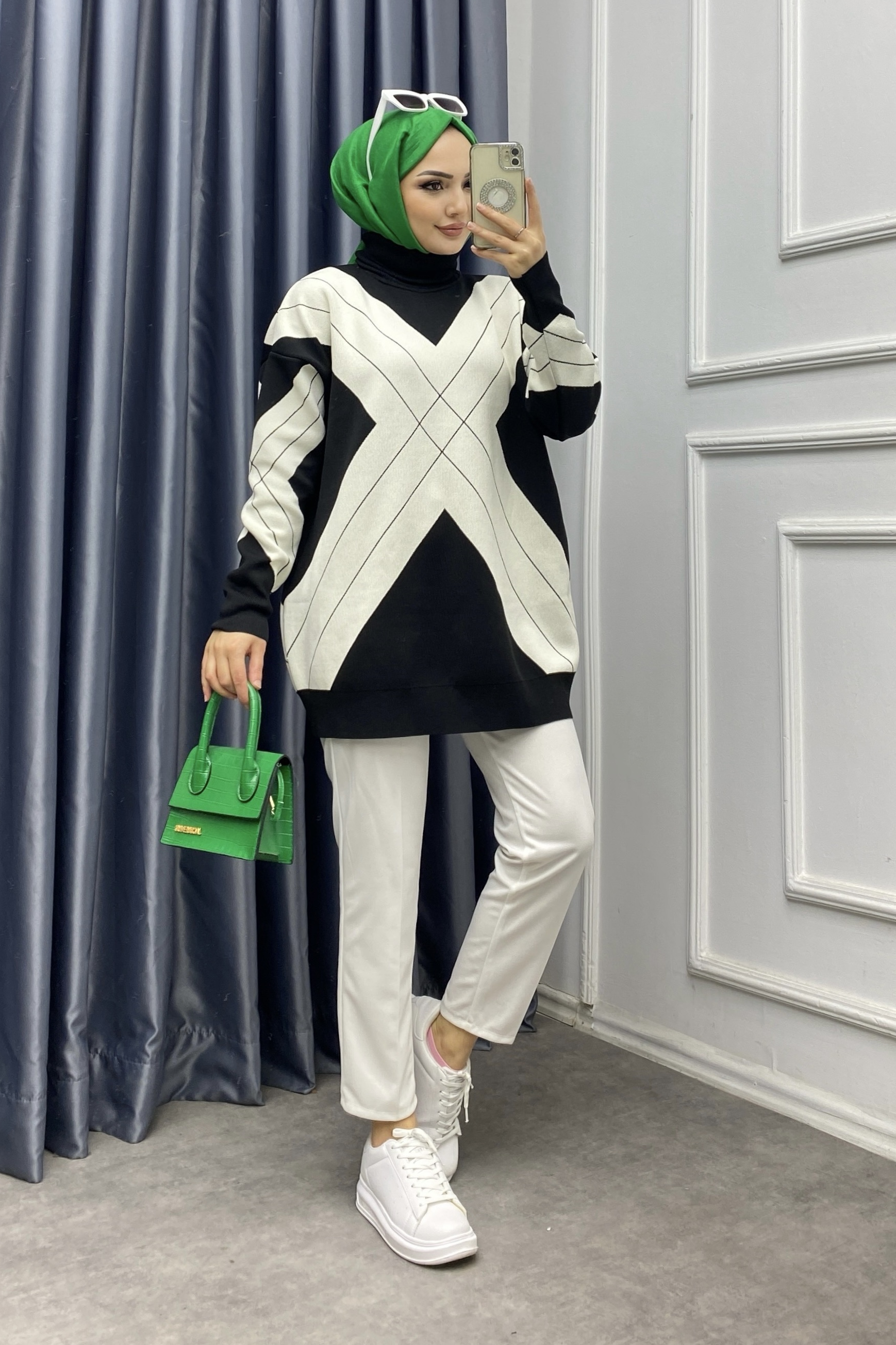 Degaje Yaka Tunik Siyah