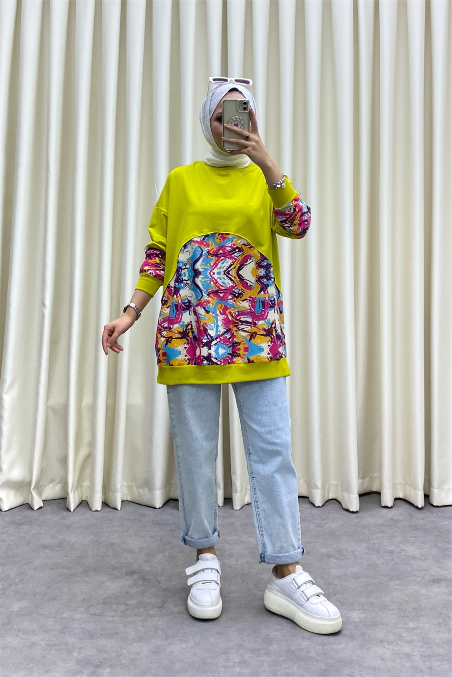 Ebru Desen Sweat Yağ Yeşili
