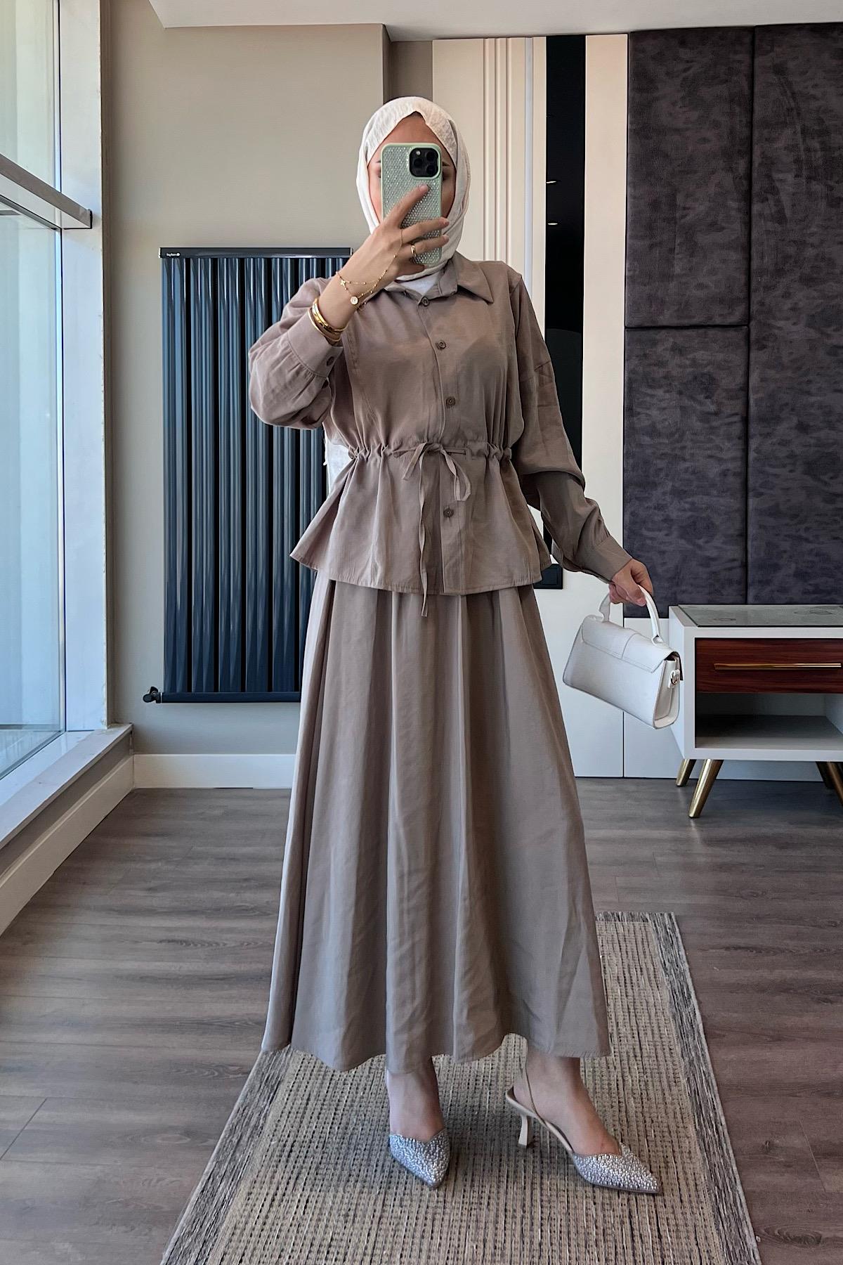 Beli Bağlamalı Takım Vizon