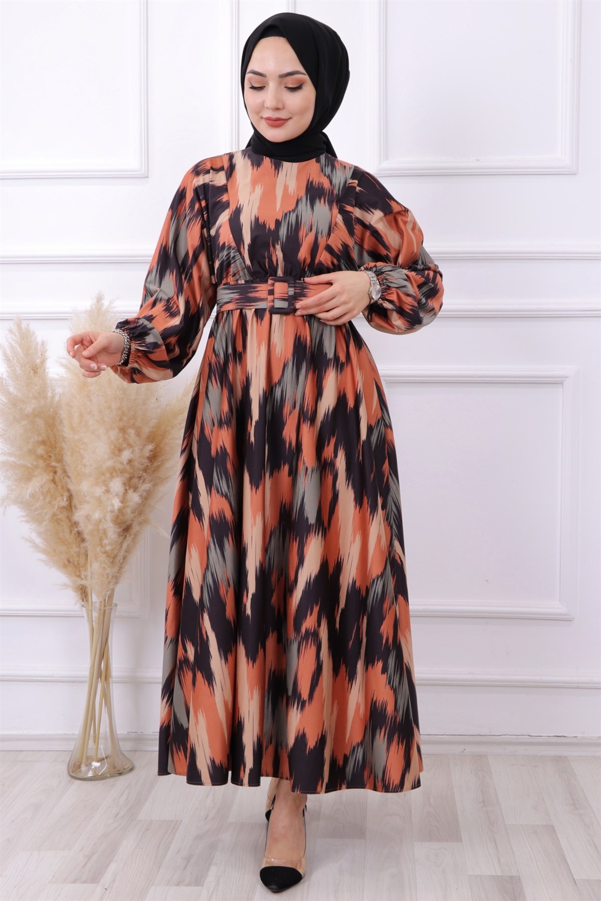 Fırça Desen Elbise 