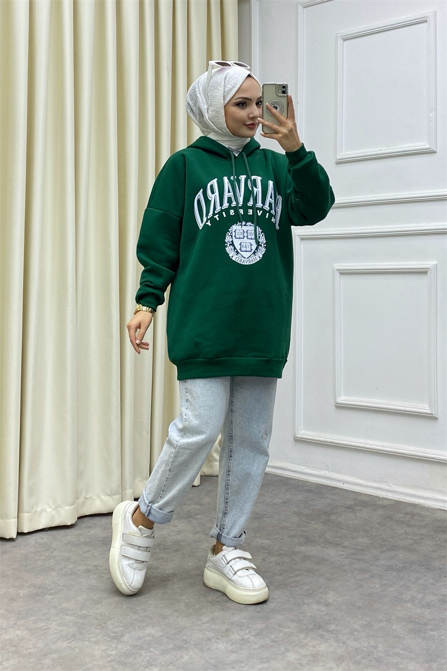 Hardward Yazılı Üç İplik Sweat Yeşil