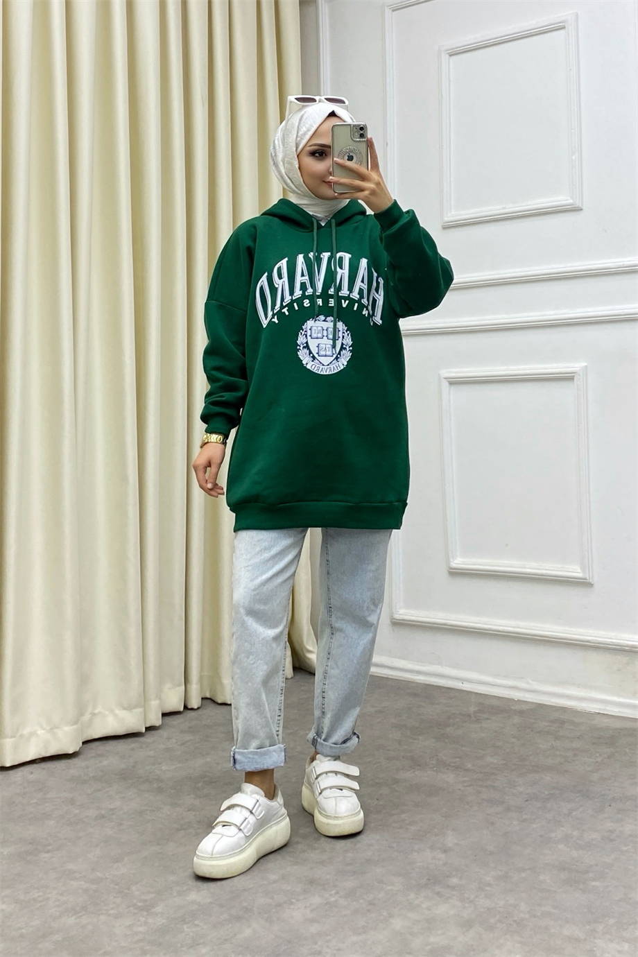 Hardward Yazılı Üç İplik Sweat Yeşil