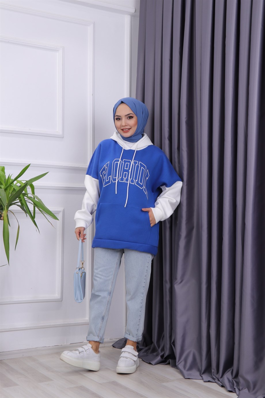 İçi Şardonlu Florida  Sweat Mavi 