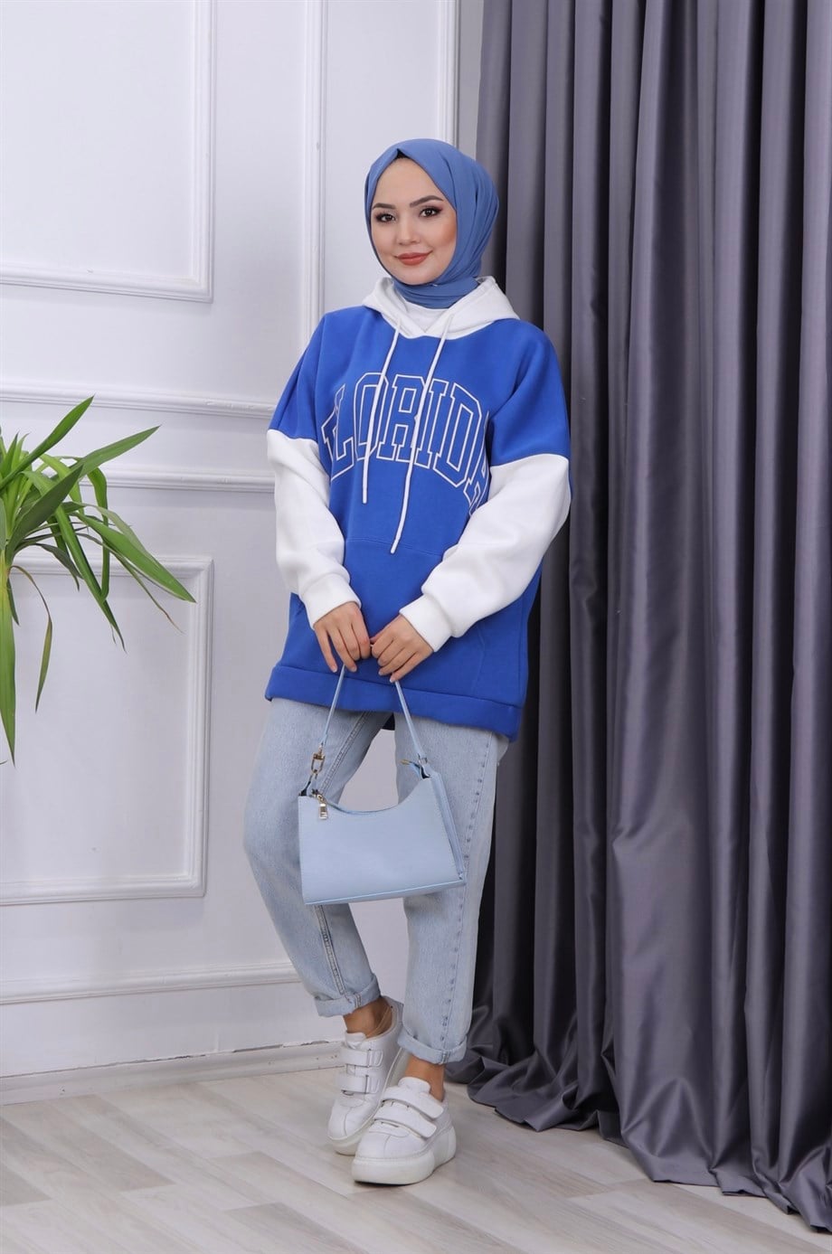 İçi Şardonlu Florida  Sweat Mavi 