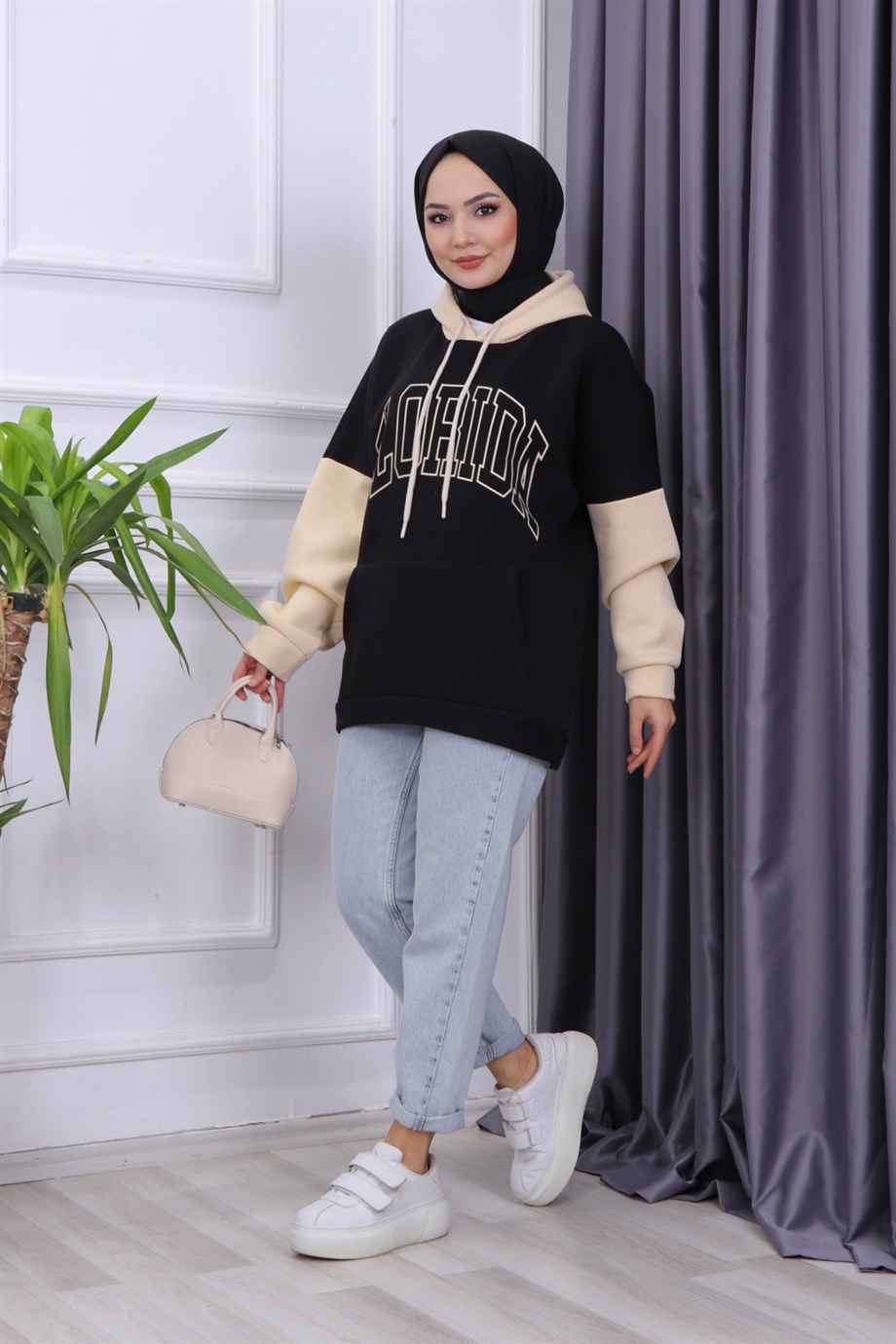 İçi Şardonlu Florida  Sweat Siyah