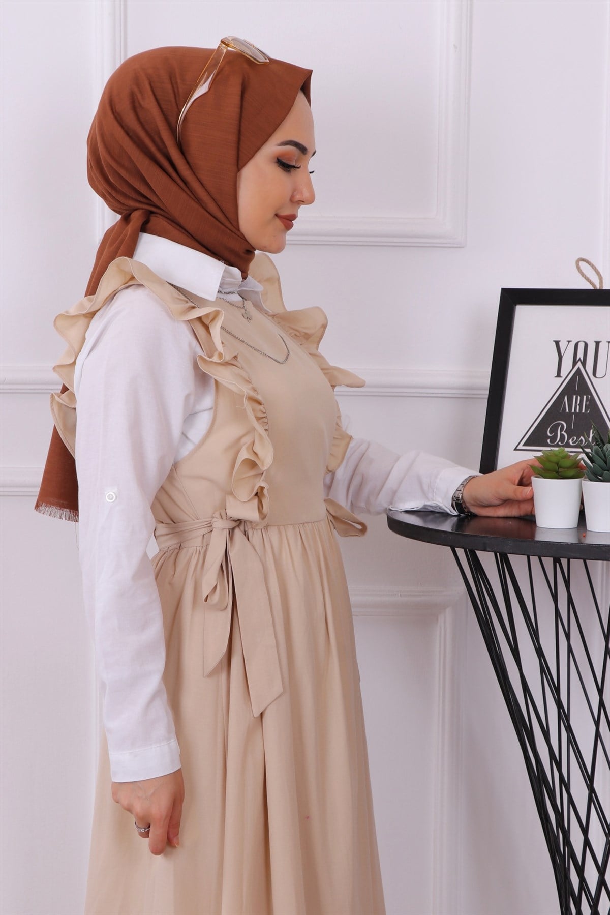 Fırfırlı Jile Bej