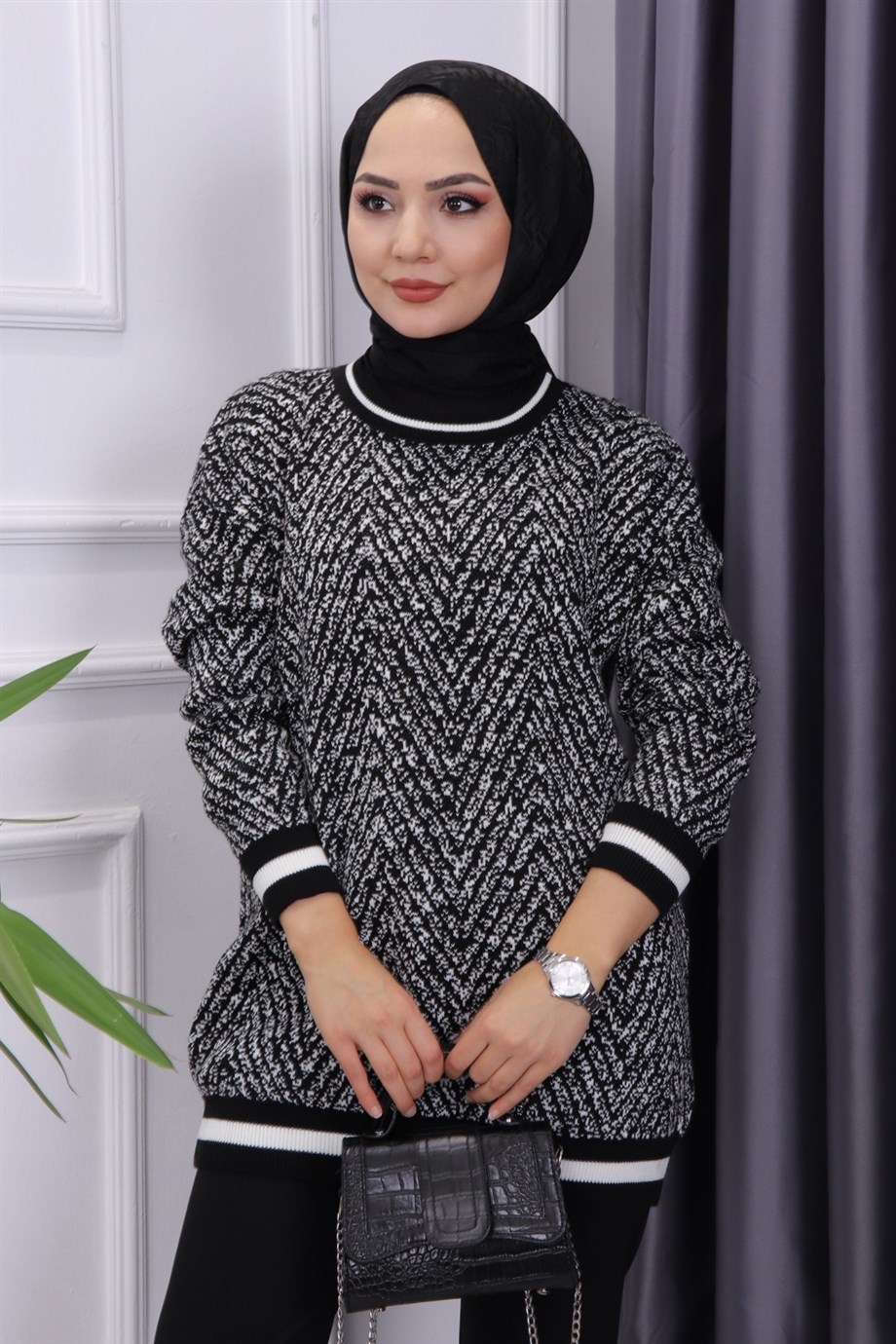 Kar Yağdı Tunik Siyah