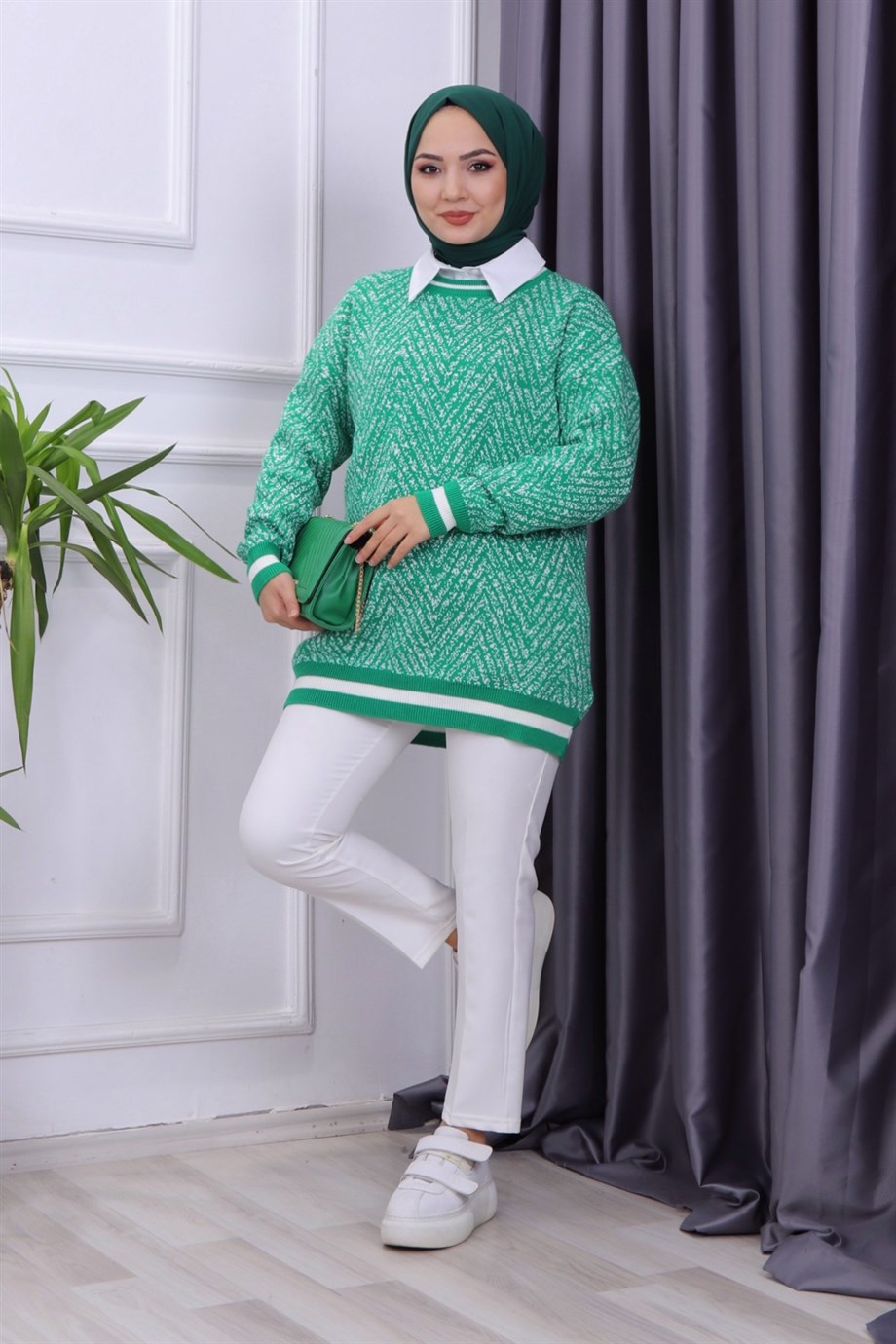 Kar Yağdı Tunik Yeşil
