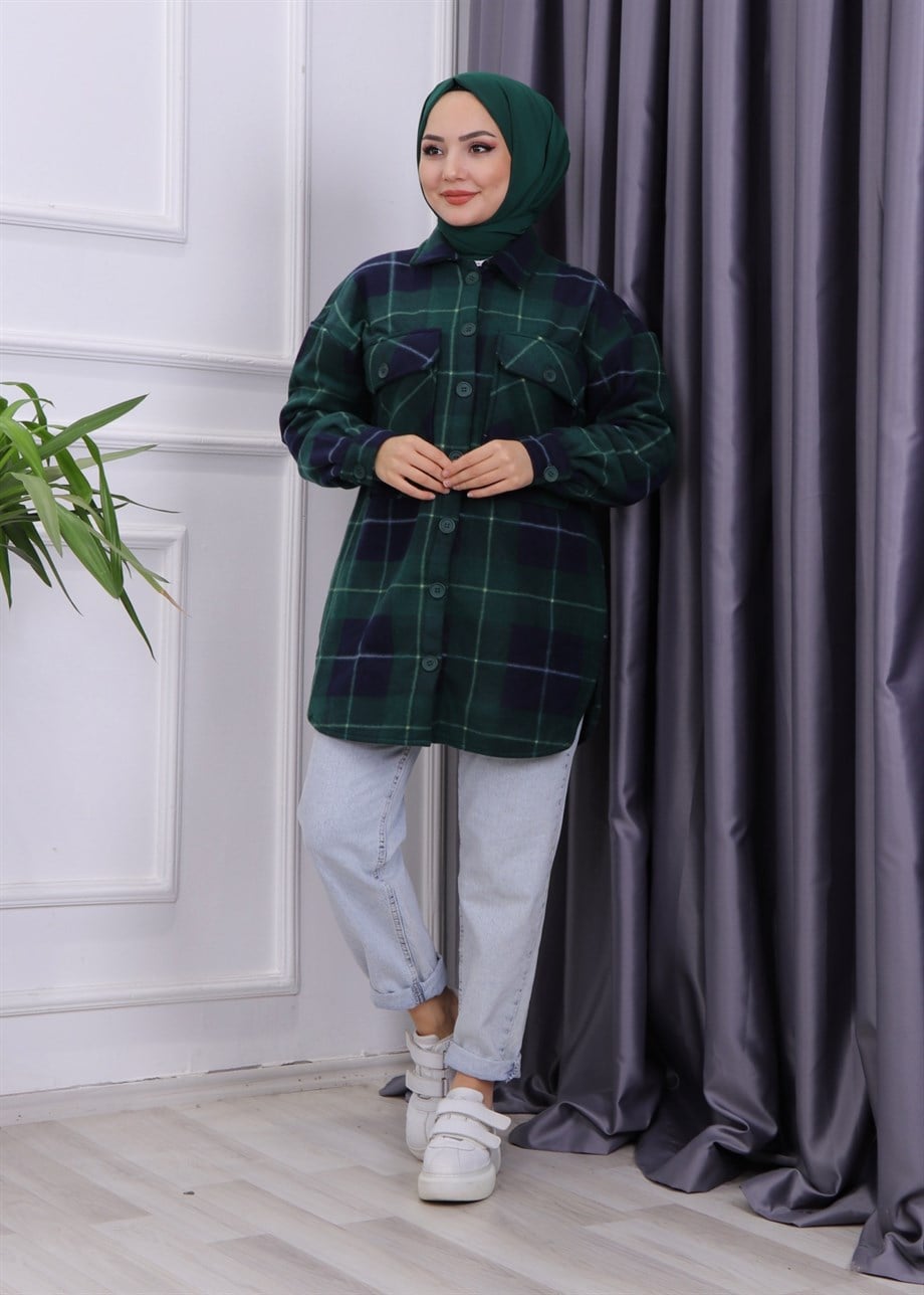 Kareli Tunik Yeşil