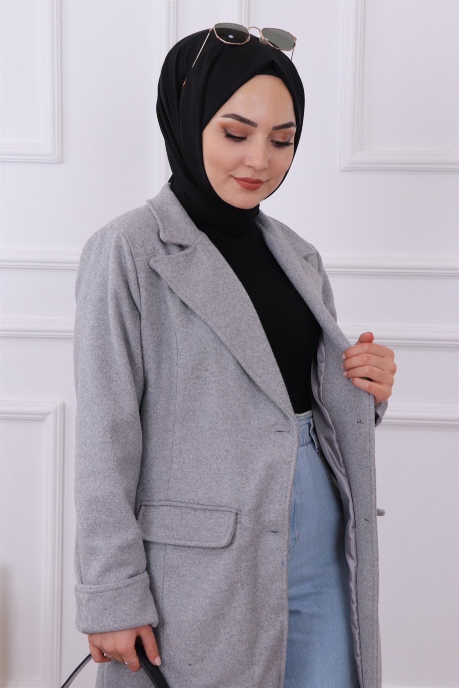 Kaşe Kaban Gri