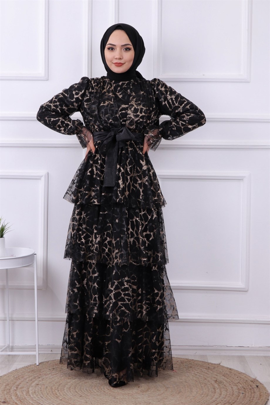 Kat Kat Leopar Desenli Elbise