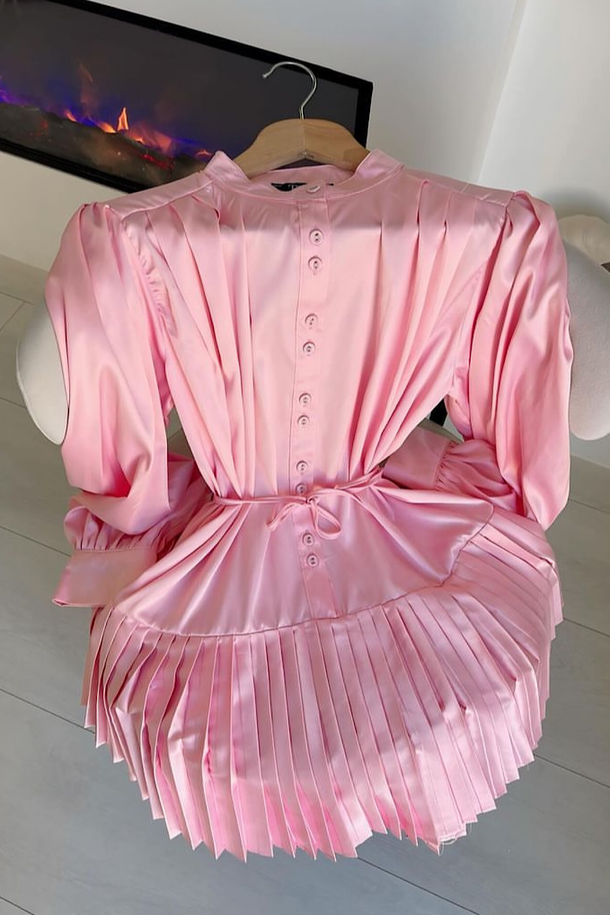 Kendall Pembe saten tunik 