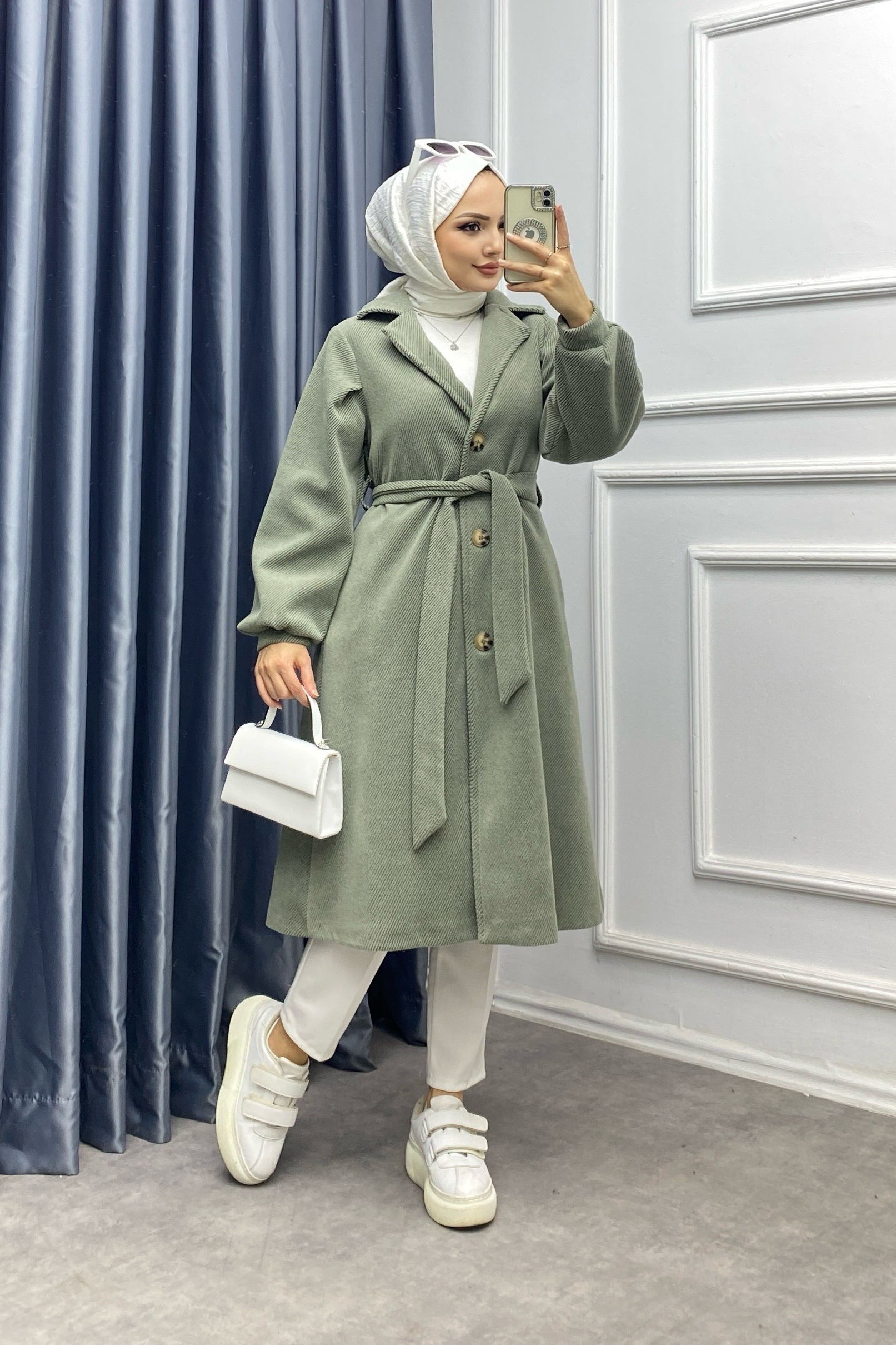 Kendinden Kırçıllı Kaban Yeşil