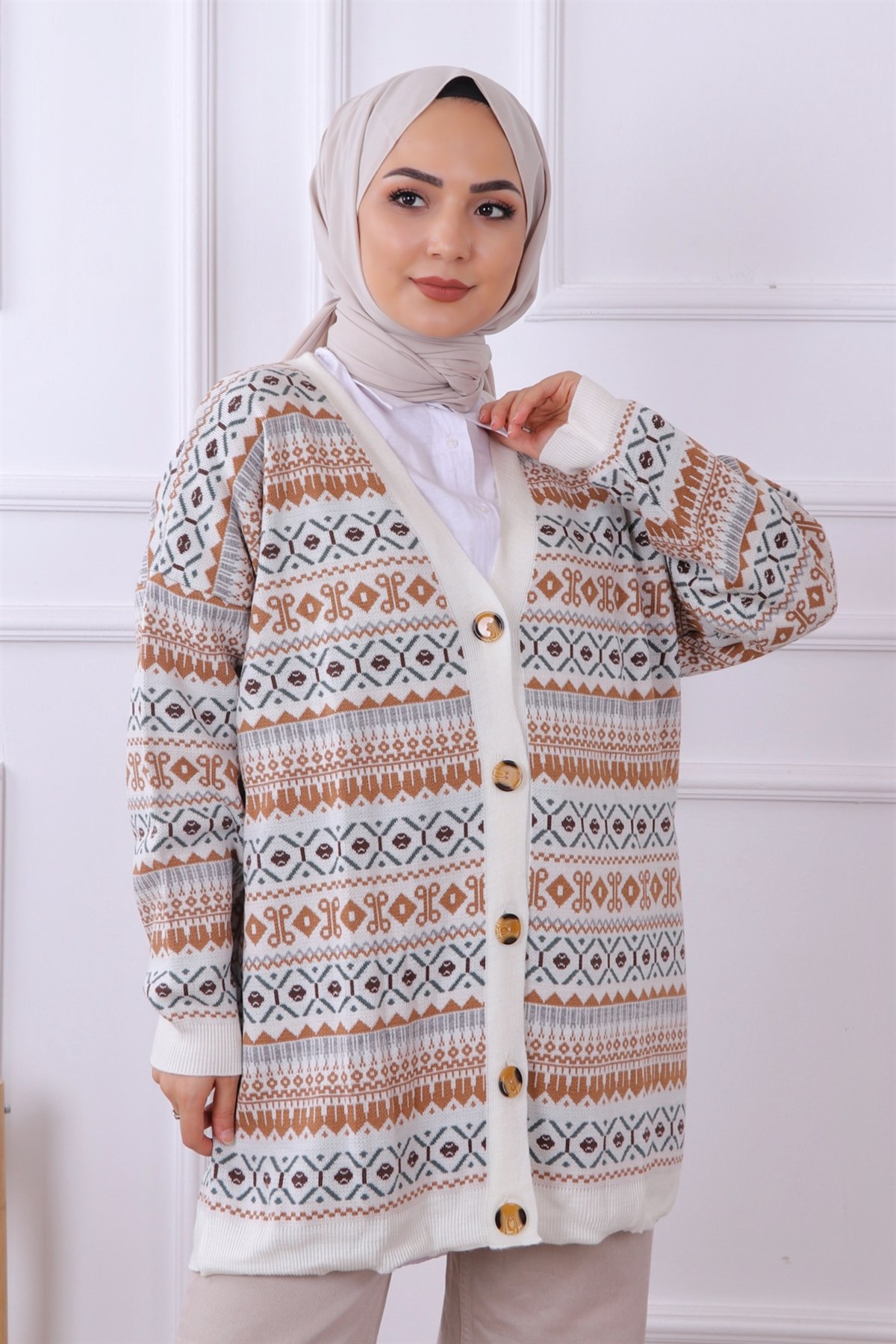Kilim Desenli Hırka