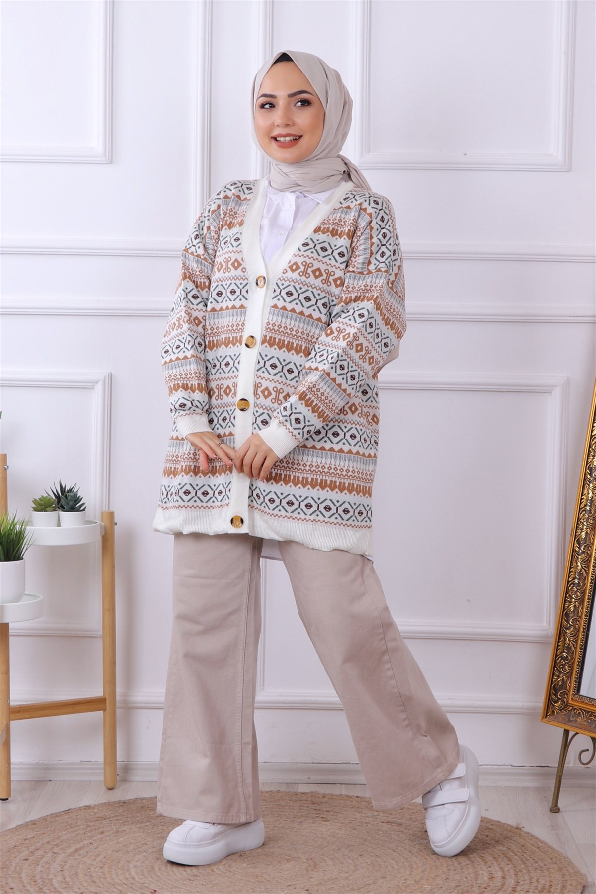 Kilim Desenli Hırka