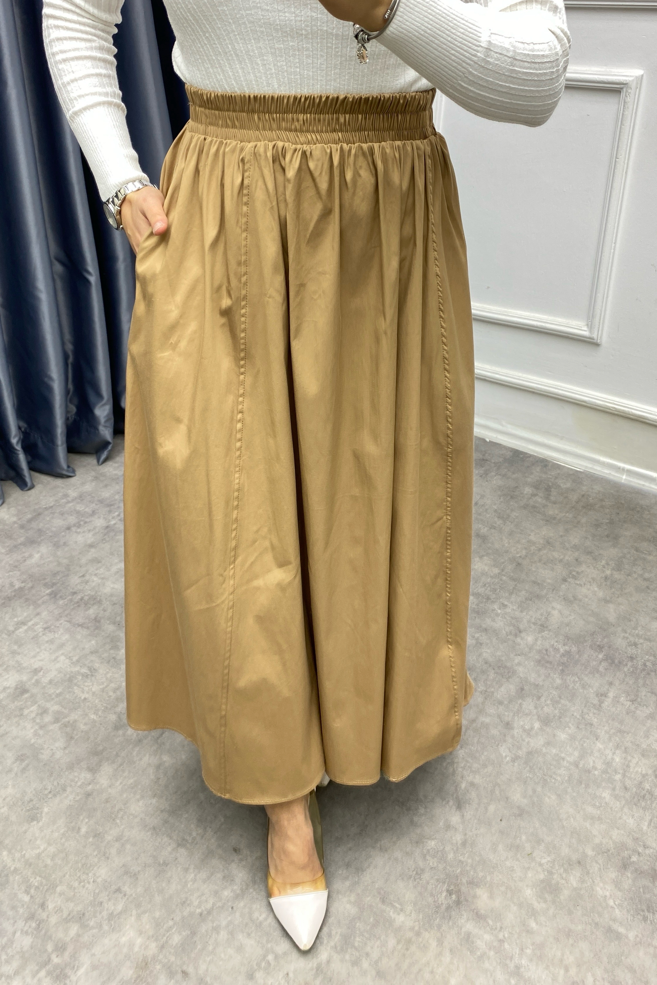 Kloş Etek Camel