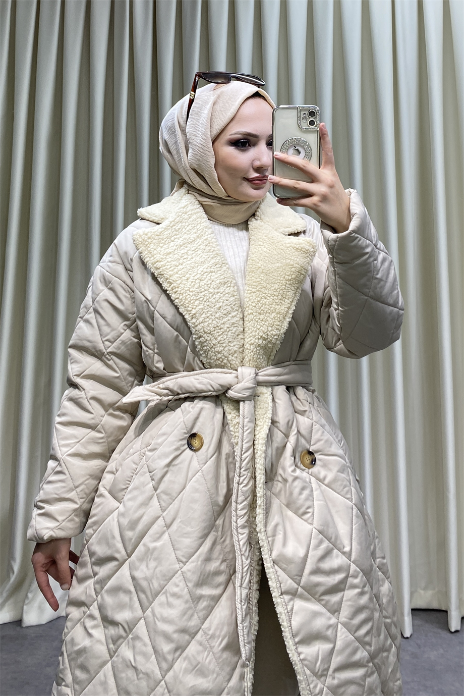 Kürk Detaylı Kapitone Mont