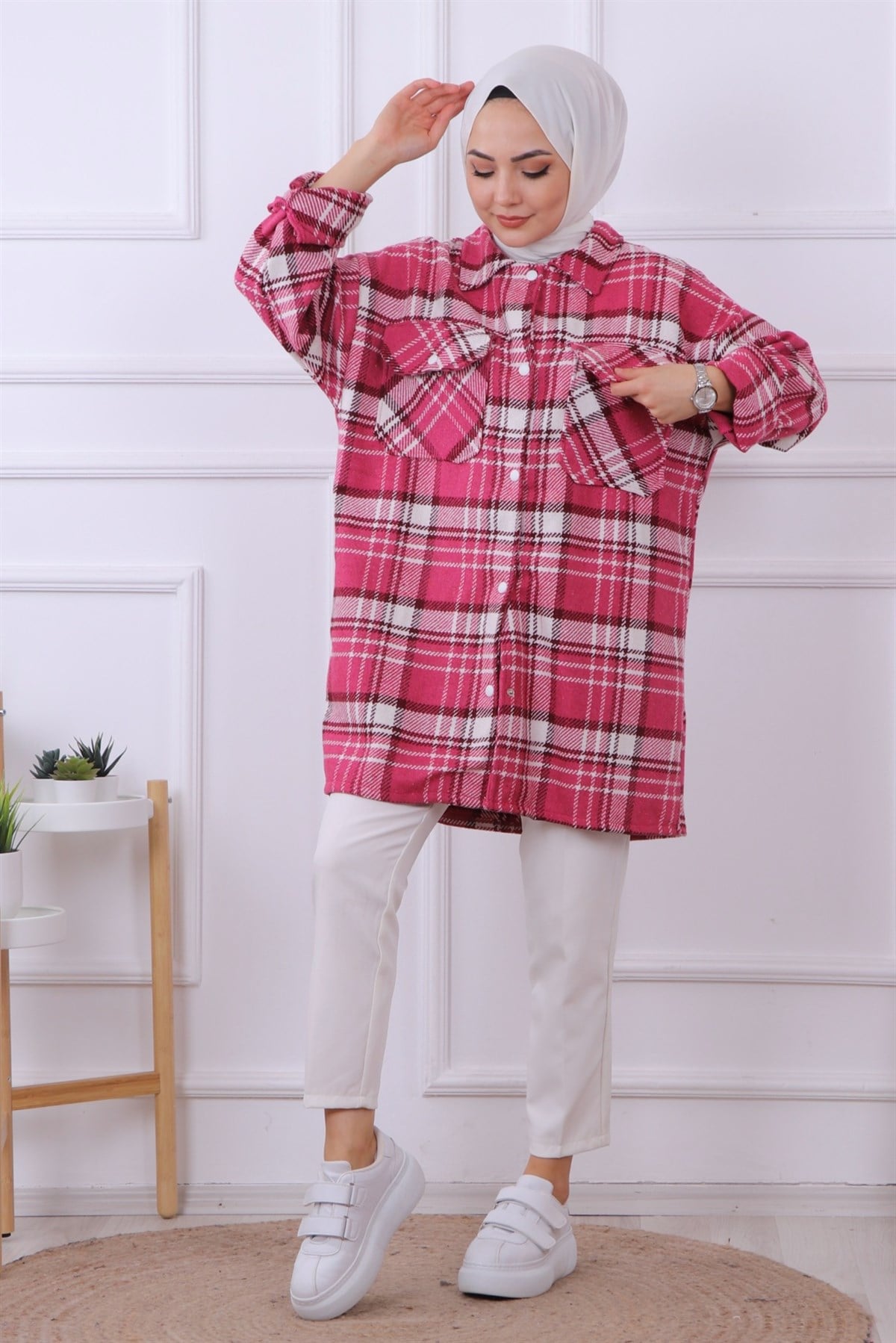 Önden Çıtçıtlı Cepli Tunik 