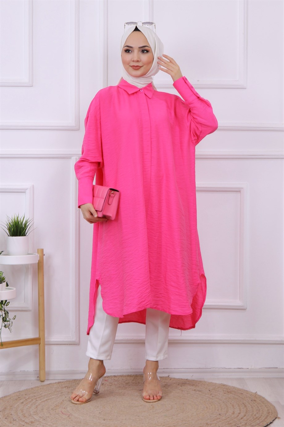 Oval Kesim Tunik Pembe