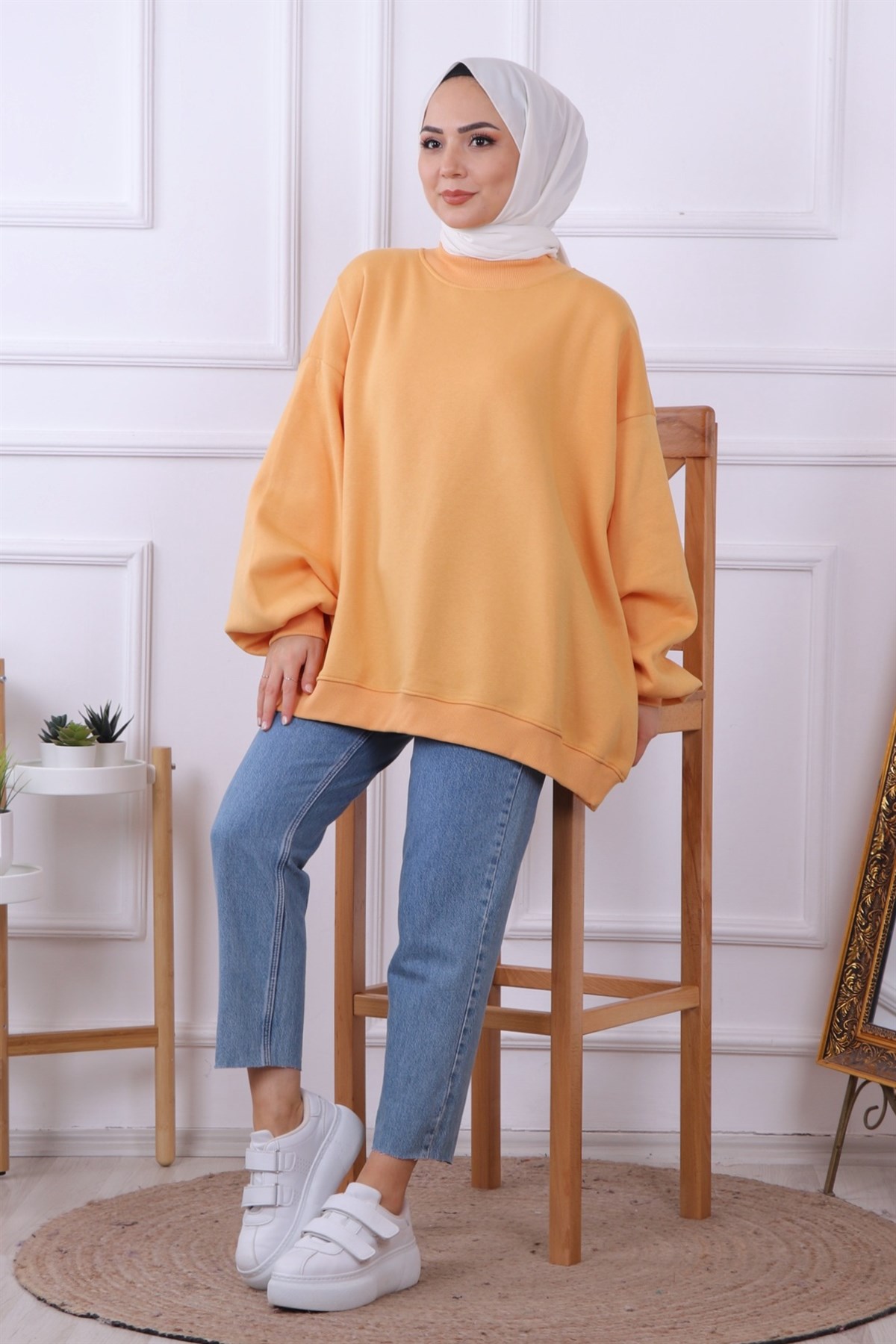 Oversize Balon Kol Tunik Sarı