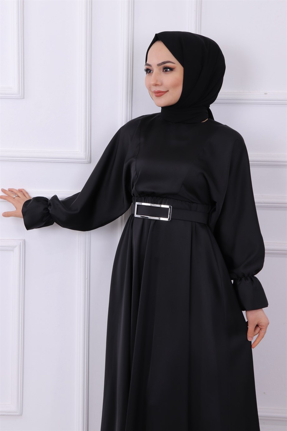 Saten Elbise Siyah