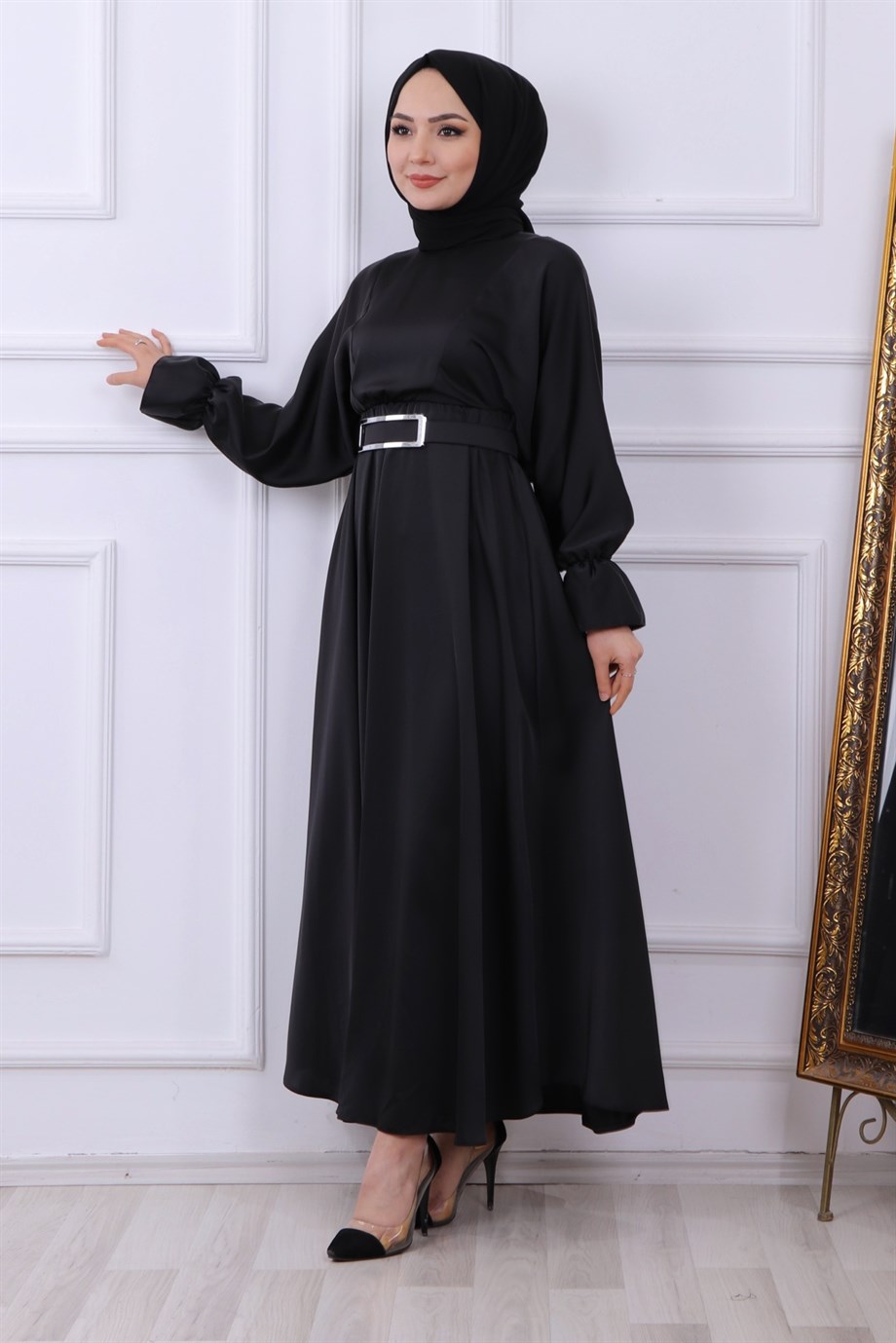 Saten Elbise Siyah