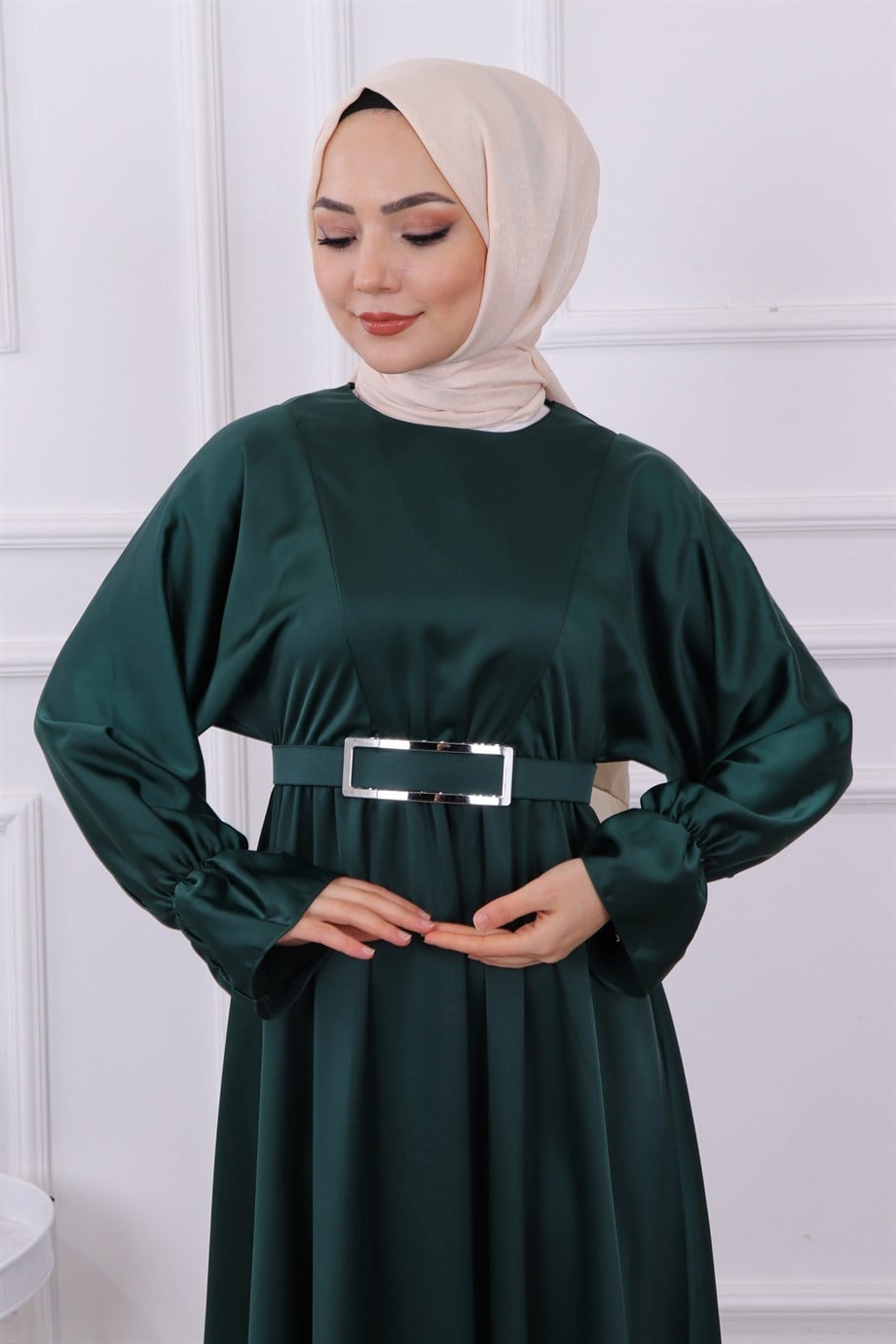 Saten Elbise Yeşil