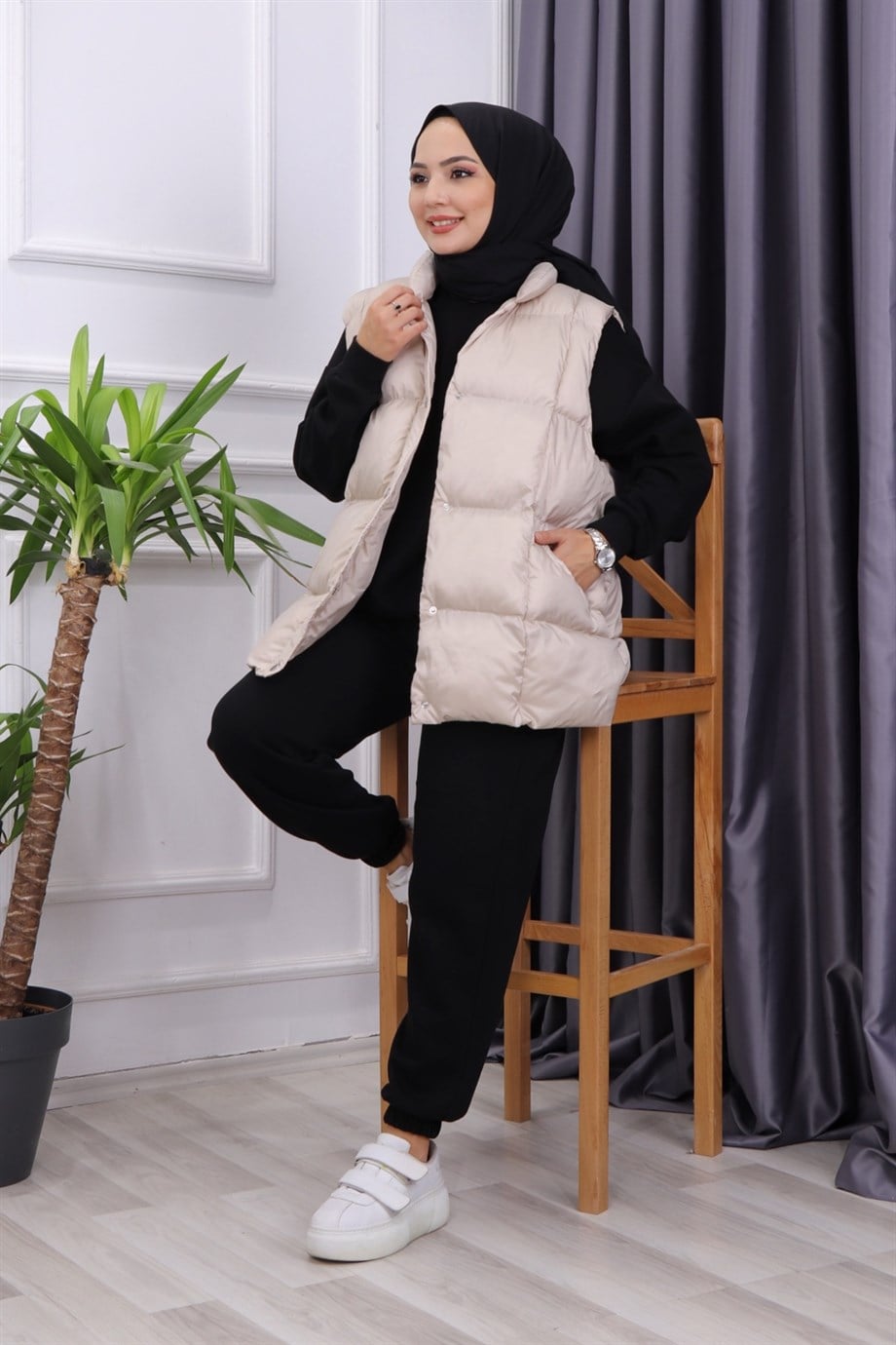 Şişme Yelek Krem