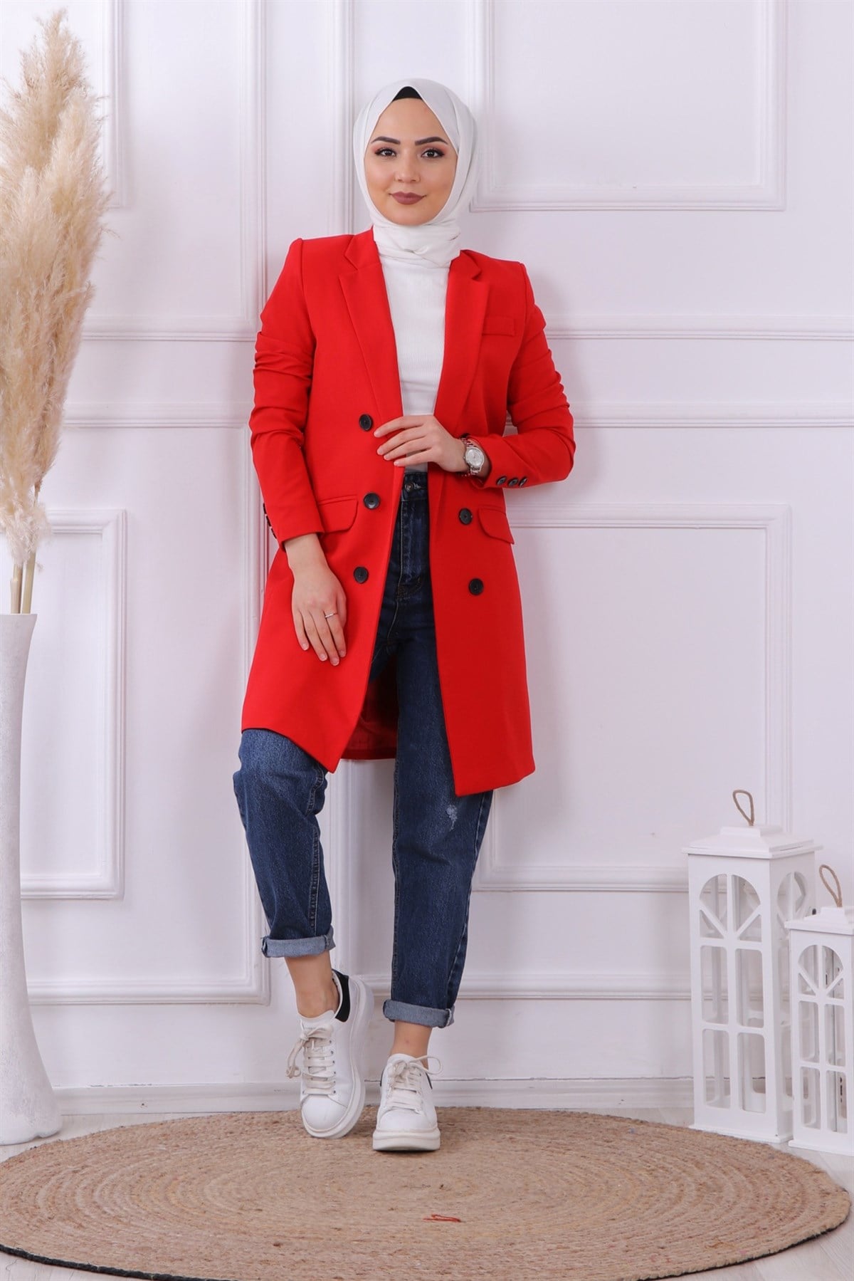Slimfit Model Blazer Ceket Kırmızı