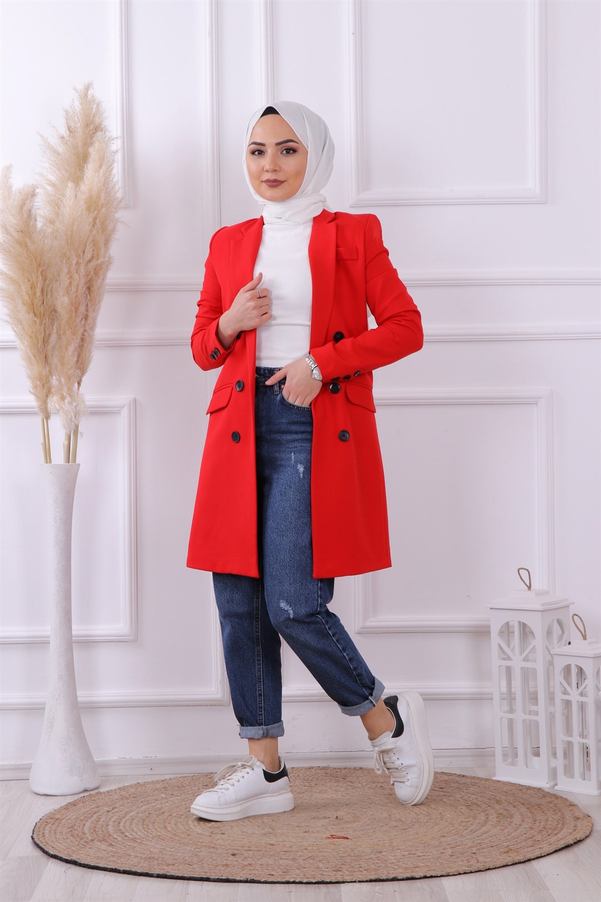 Slimfit Model Blazer Ceket Kırmızı