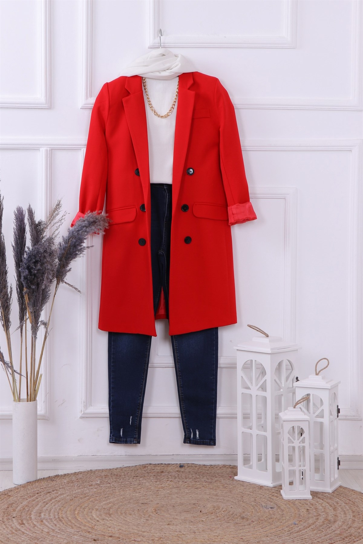 Slimfit Model Blazer Ceket Kırmızı