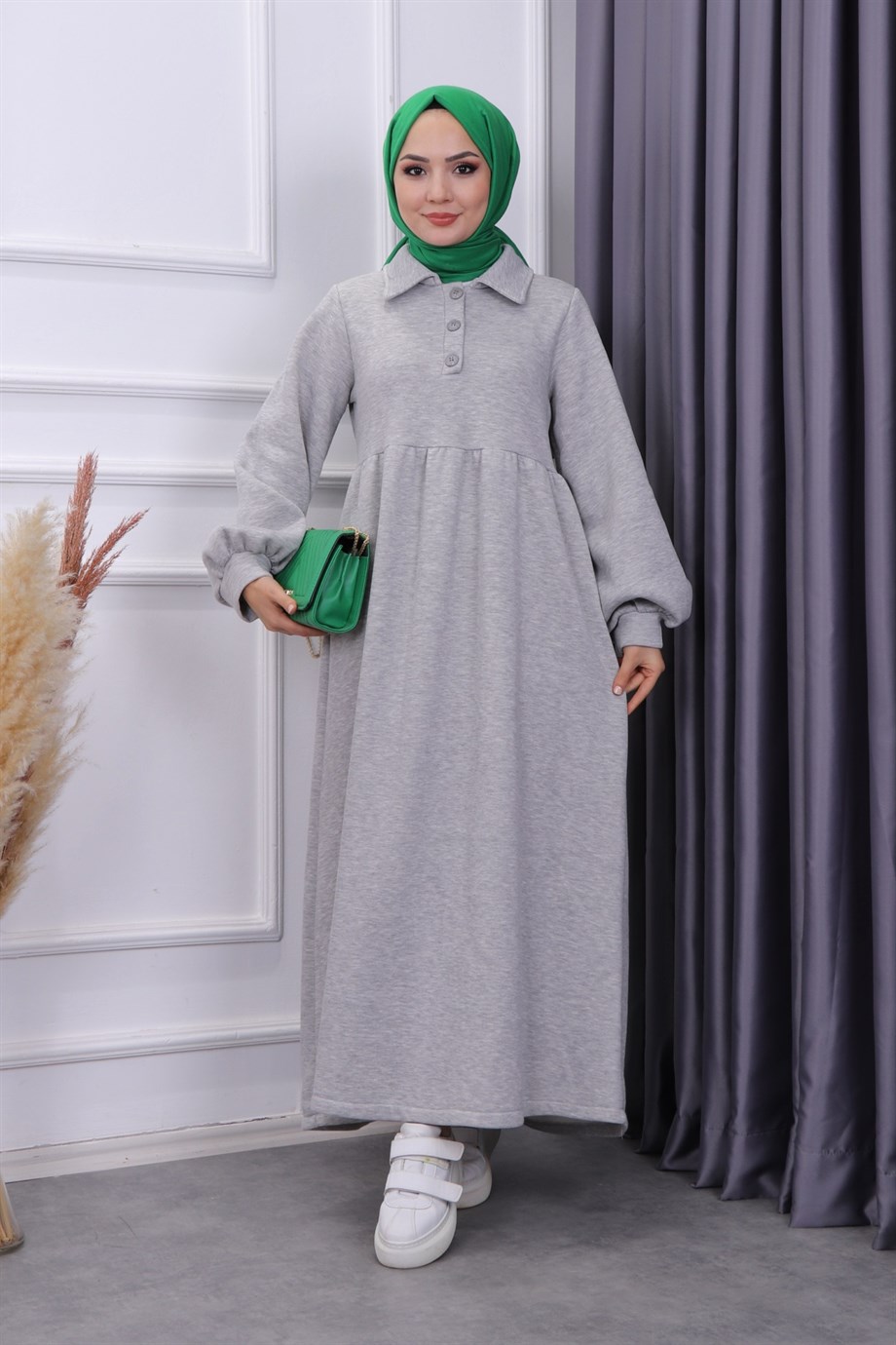 Sweat Elbise Gri