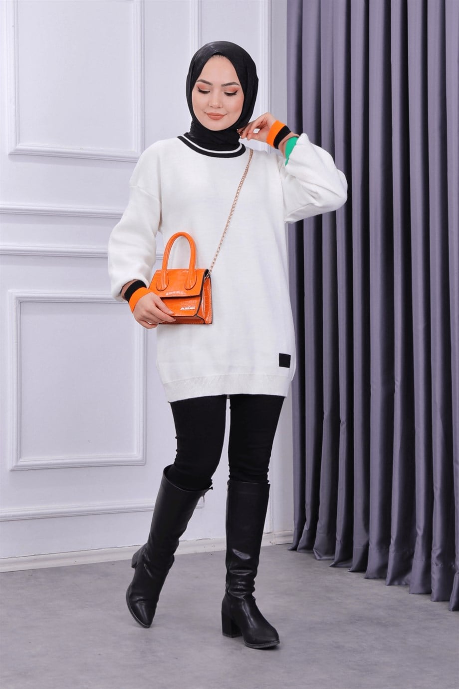Triko Tunik Beyaz