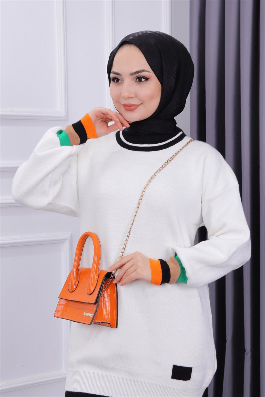Triko Tunik Beyaz