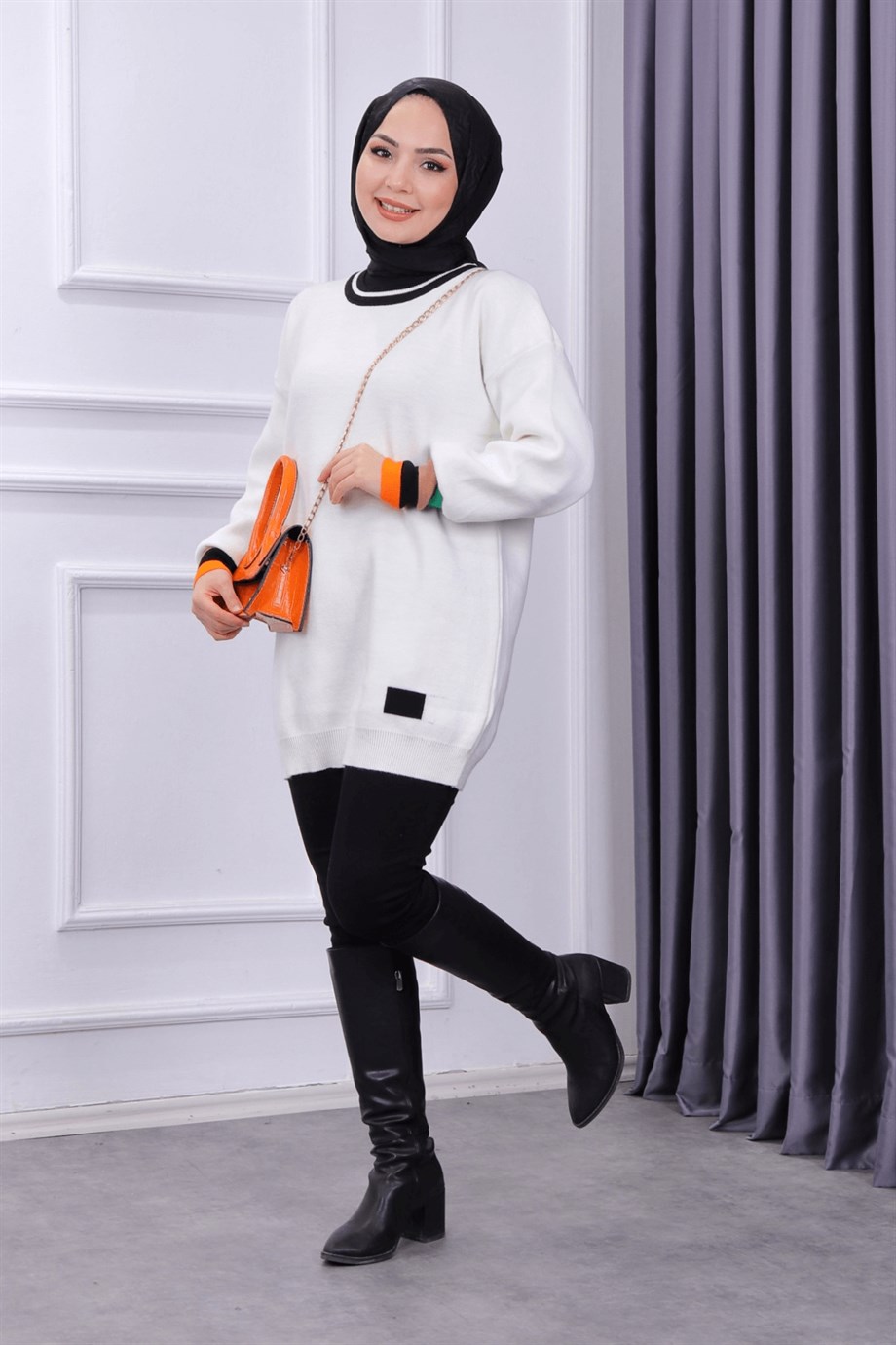 Triko Tunik Beyaz