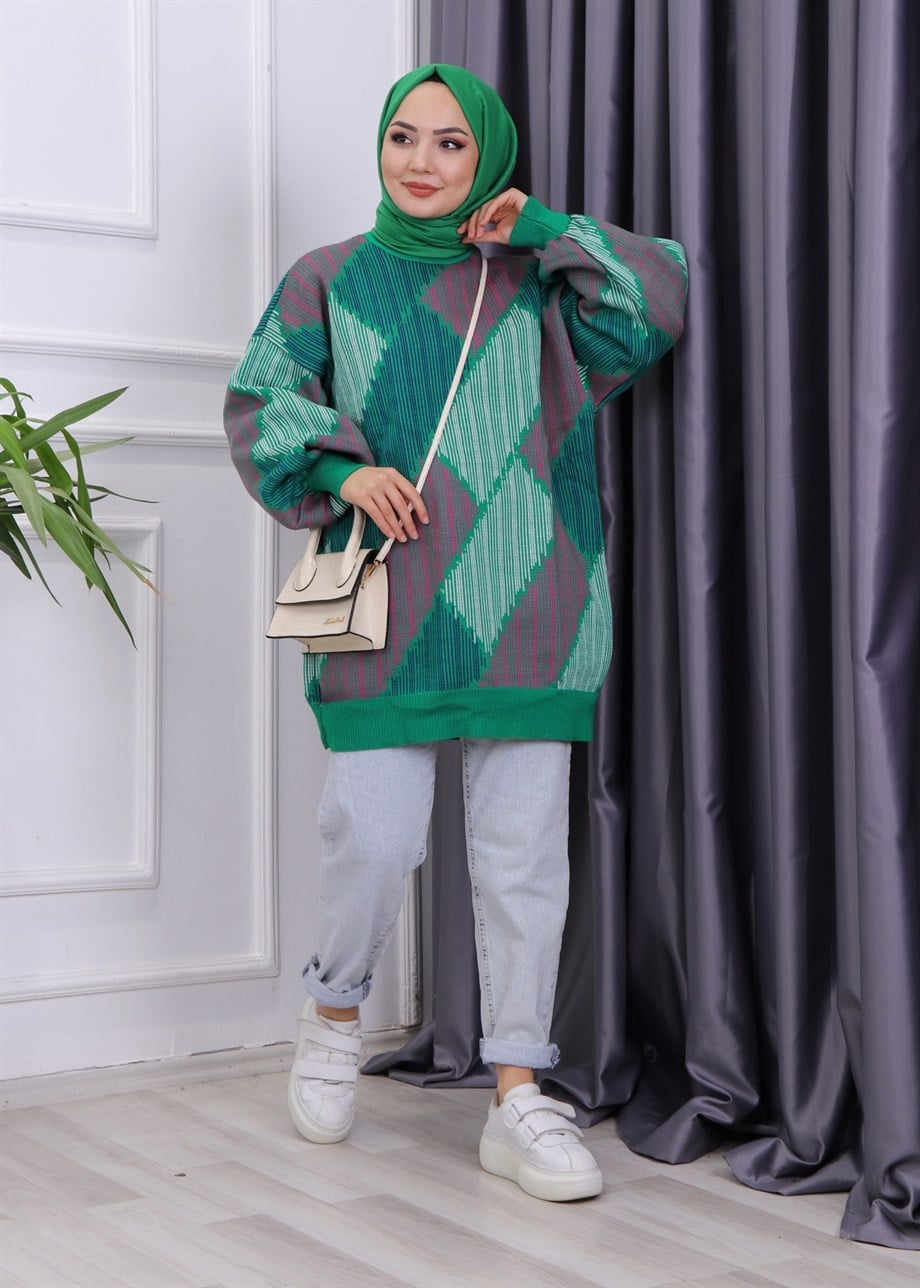 Triko Tunik Yeşil