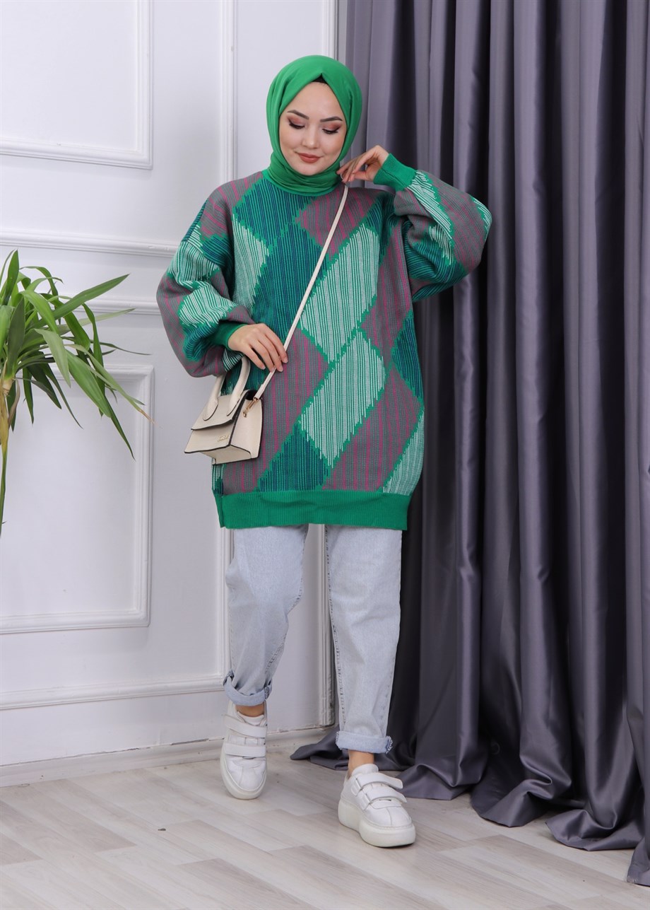 Triko Tunik Yeşil