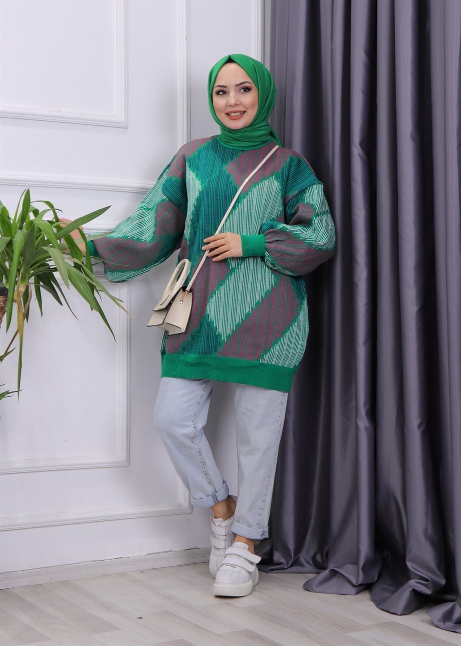 Triko Tunik Yeşil