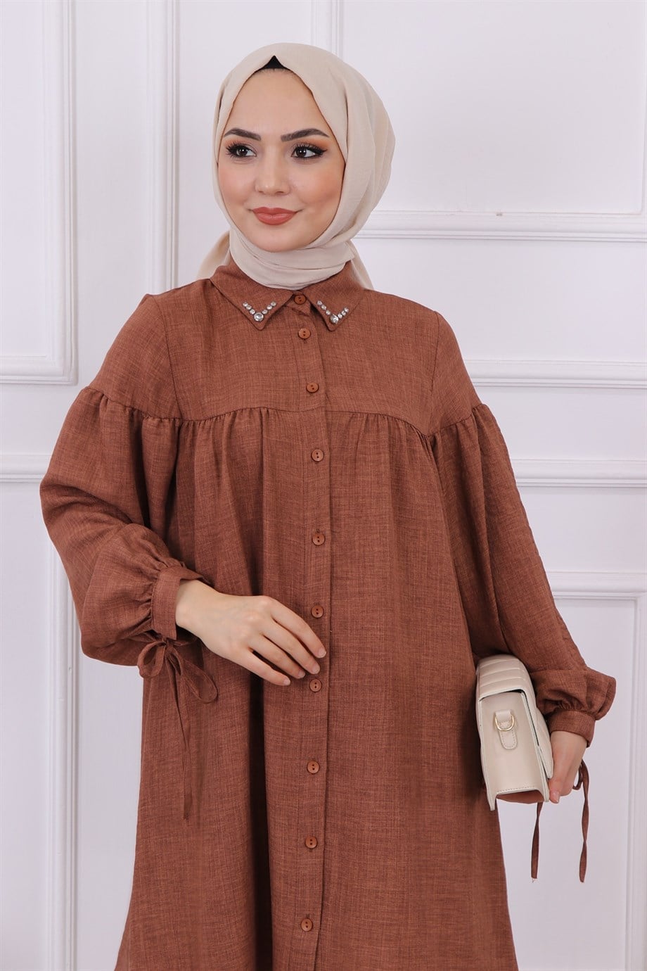 Yakası Taşlı Robalı Tunik 