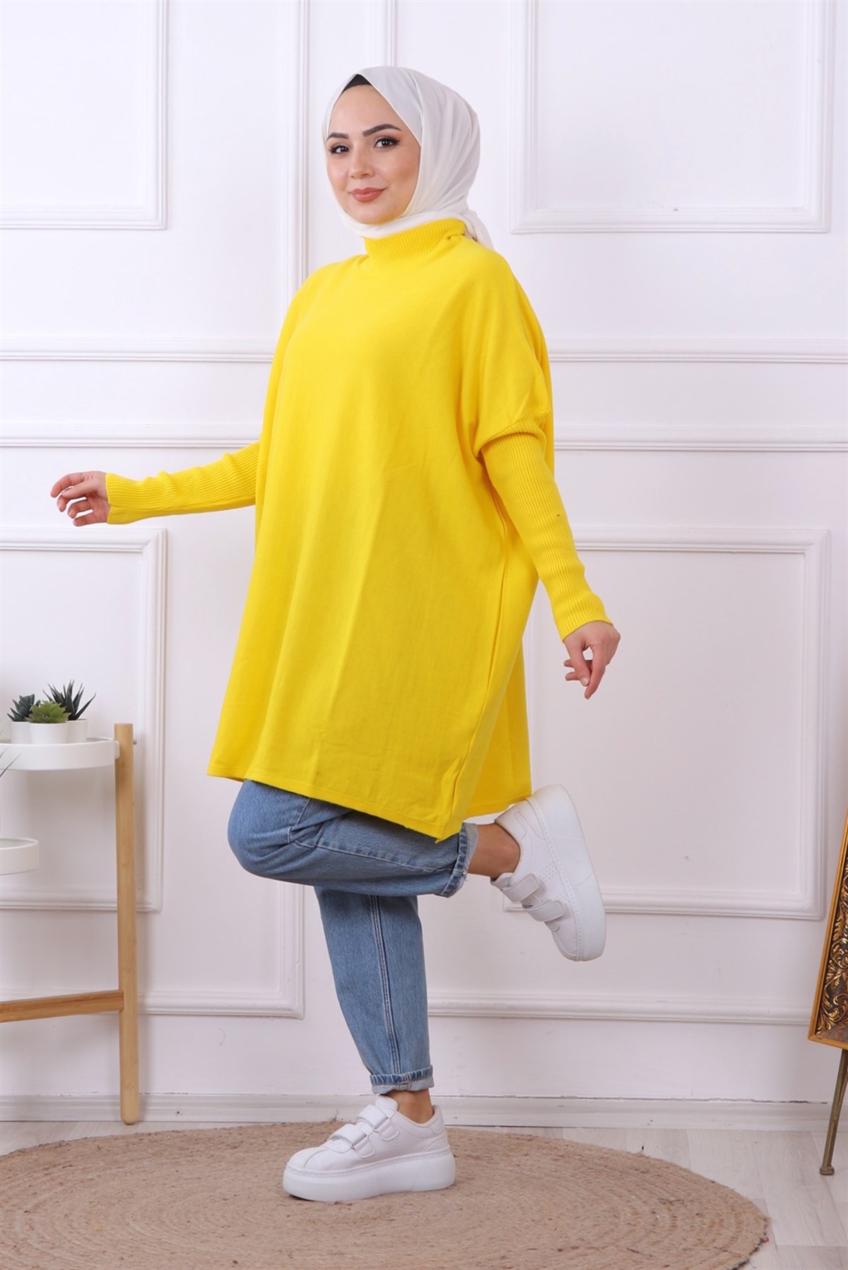 Yarasa Kol Tunik Sarı