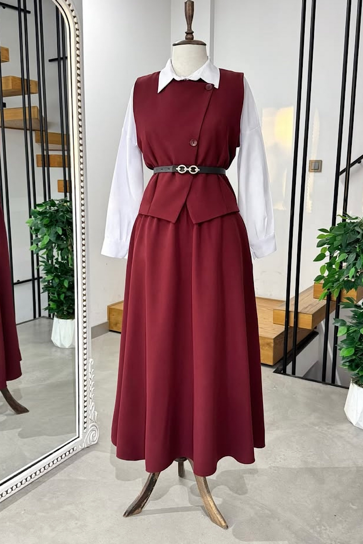 Yelekli Takım Bordo