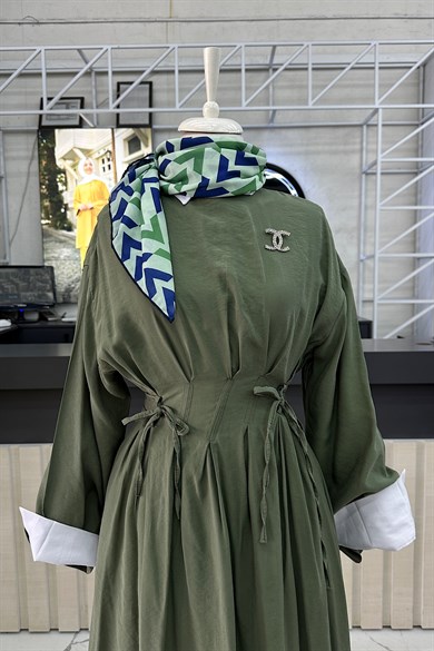 Bağlamalı Elbise Yeşil 